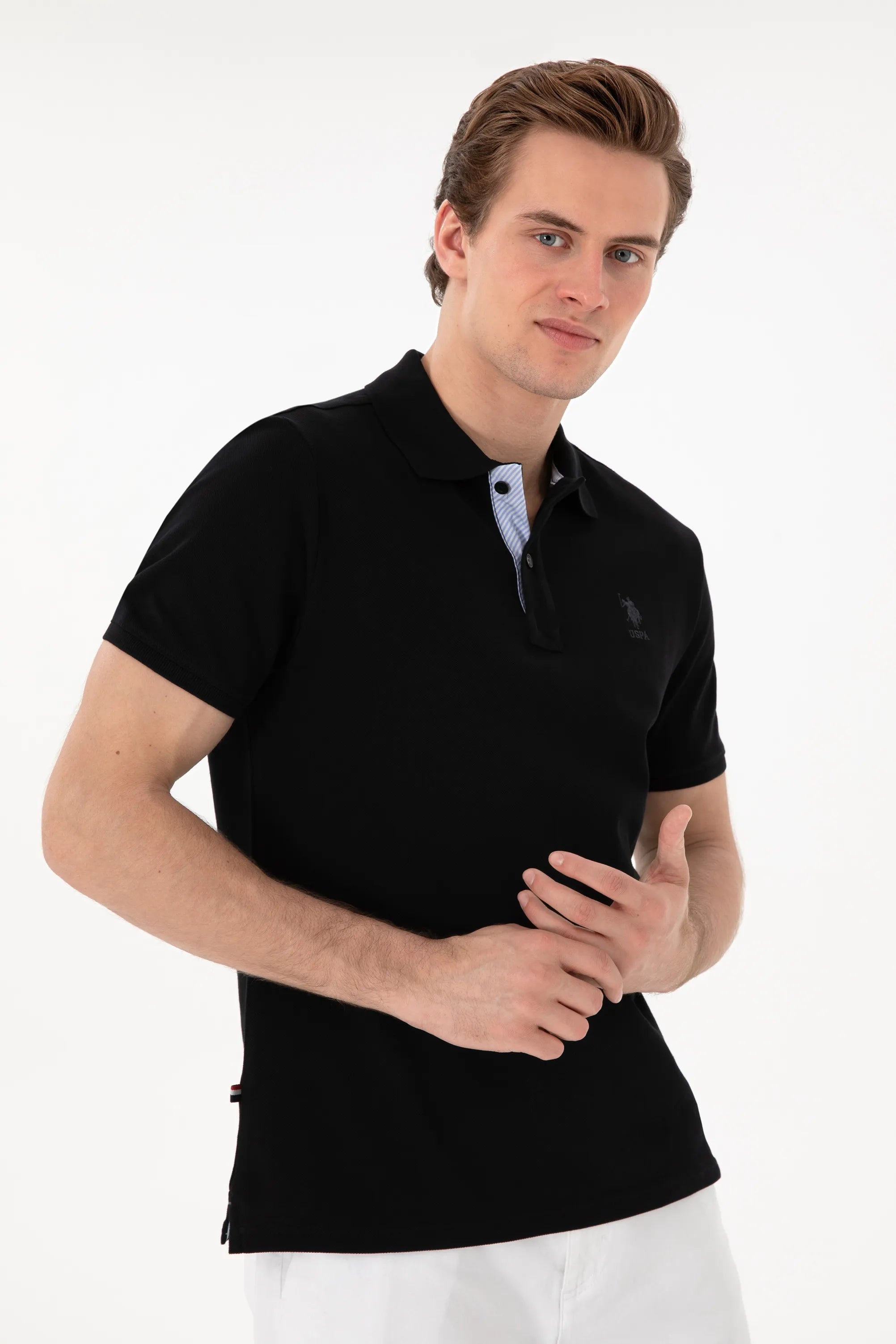 U.S. Polo Assn. Black Men Black Regular Fit Polo Shirt SKU: G081SZ0110 2084243_VR046 Image 03