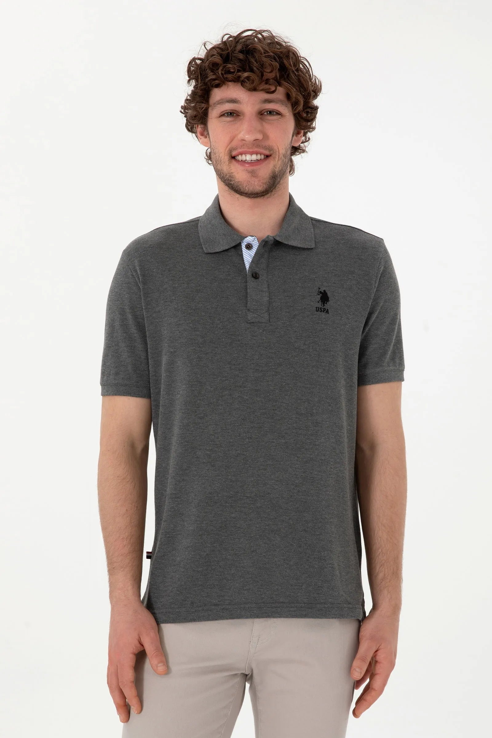 U.S. Polo Assn. Antrasit Melanj Men Antrasit Melanj Regular Fit Polo Shirt SKU: G081SZ0110 2084243_VR081 Image 01