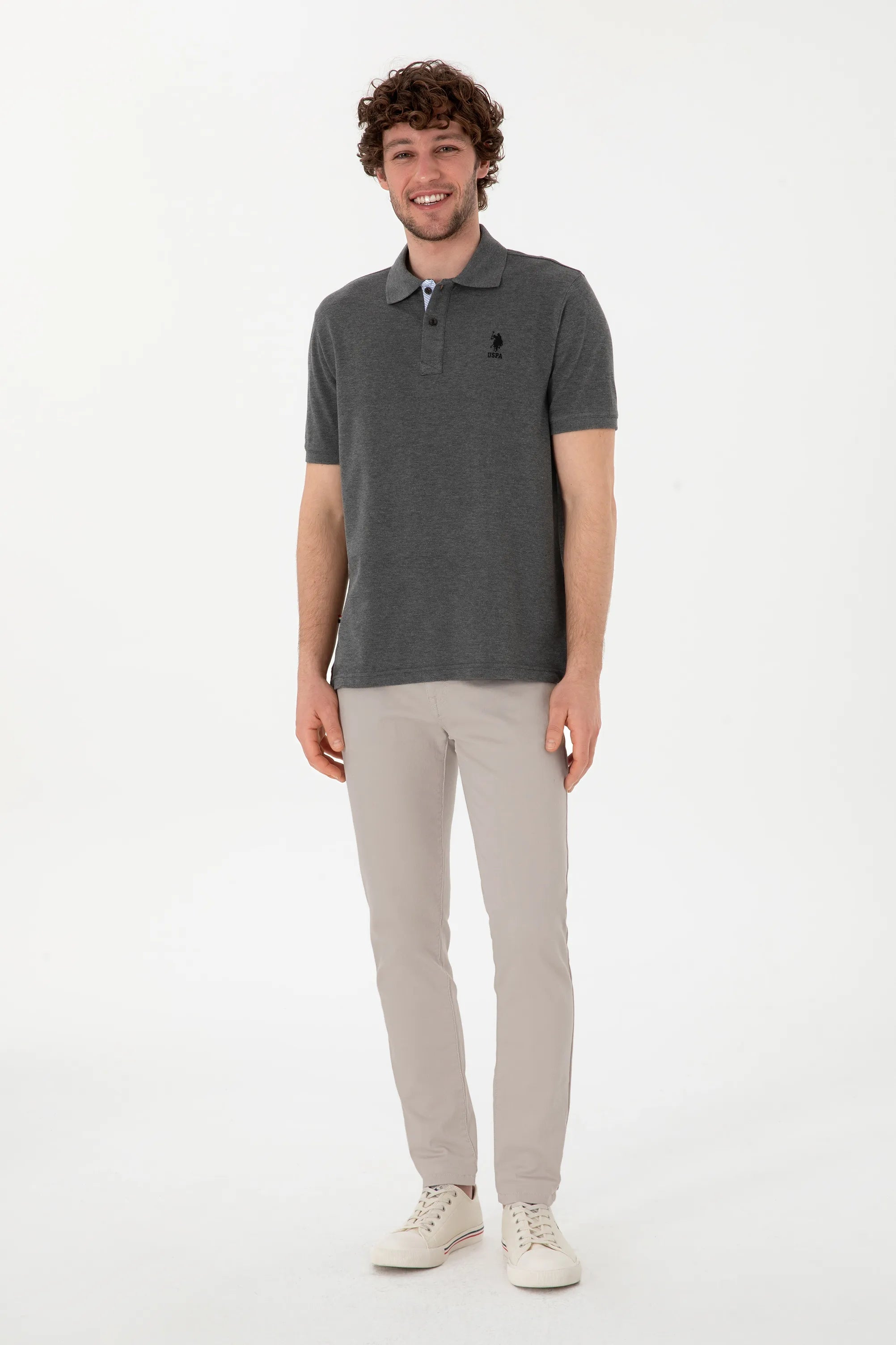 U.S. Polo Assn. Anthracite Mela Men Anthracite Mela Polo Shirt SKU: G081SZ0110 2084243_VR081 Image 04