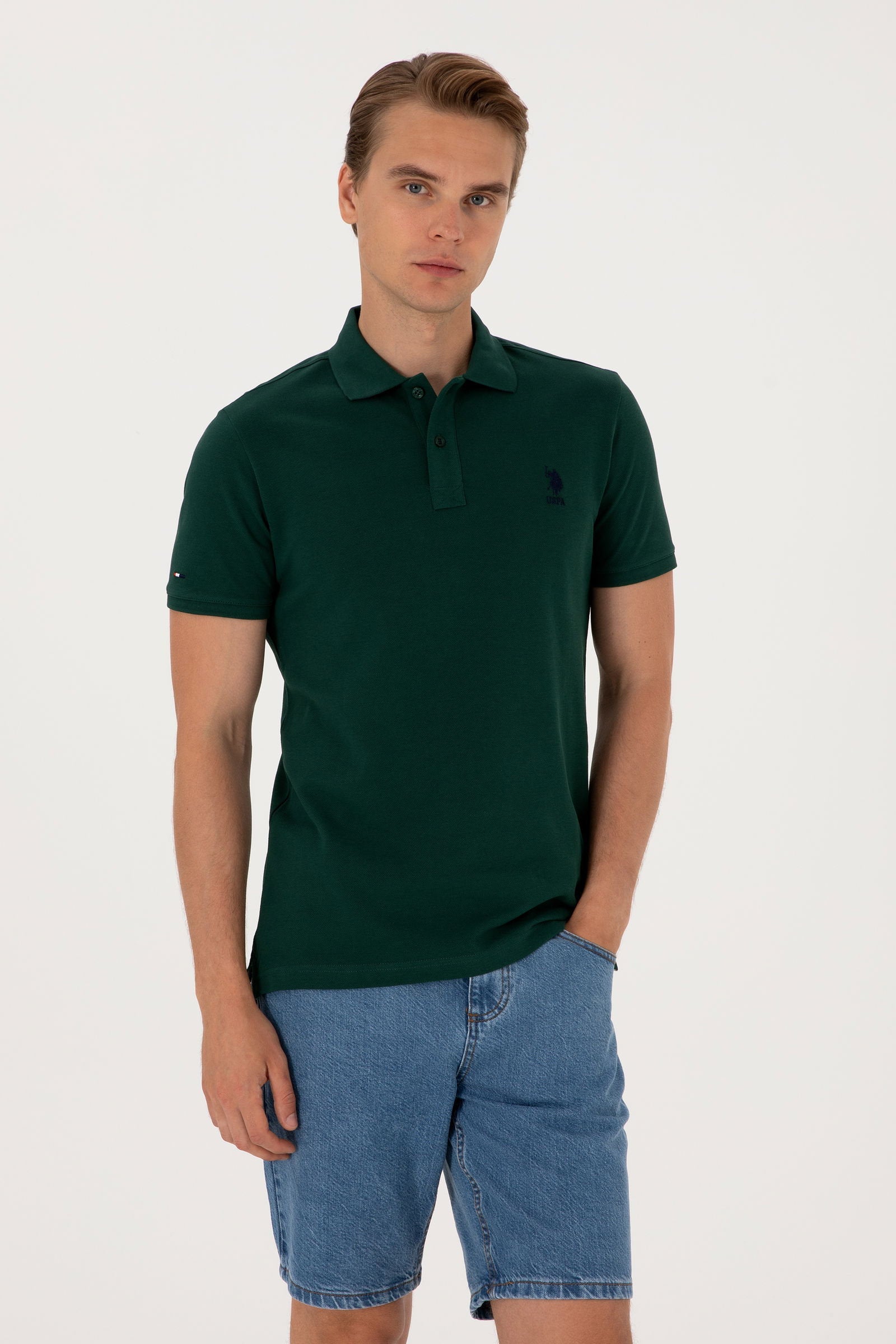 U.S. Polo Assn._Dark Green Polo Shirt_G081SZ0110 2084410_VR079_01