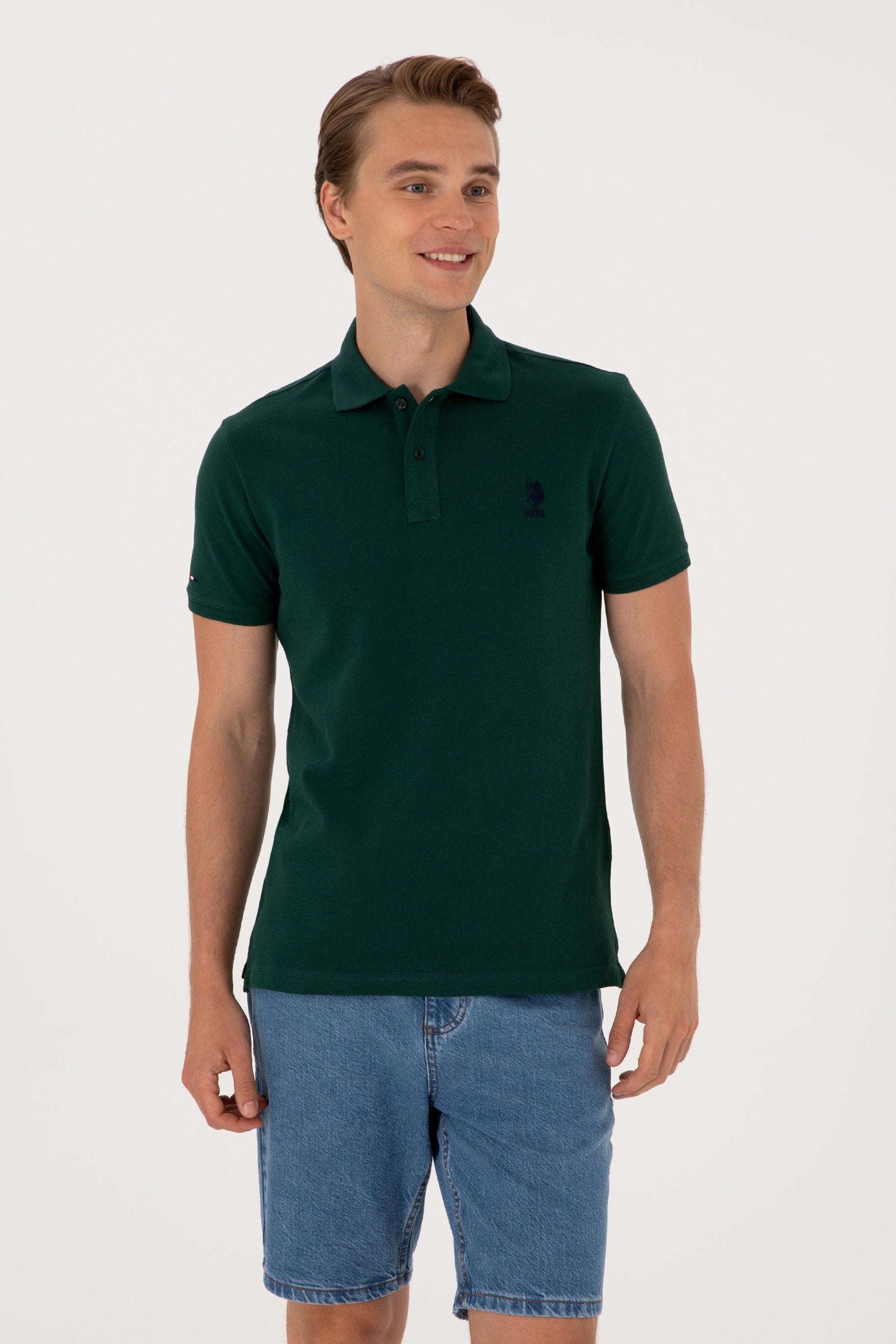 U.S. Polo Assn._Dark Green Polo Shirt_G081SZ0110 2084410_VR079_03