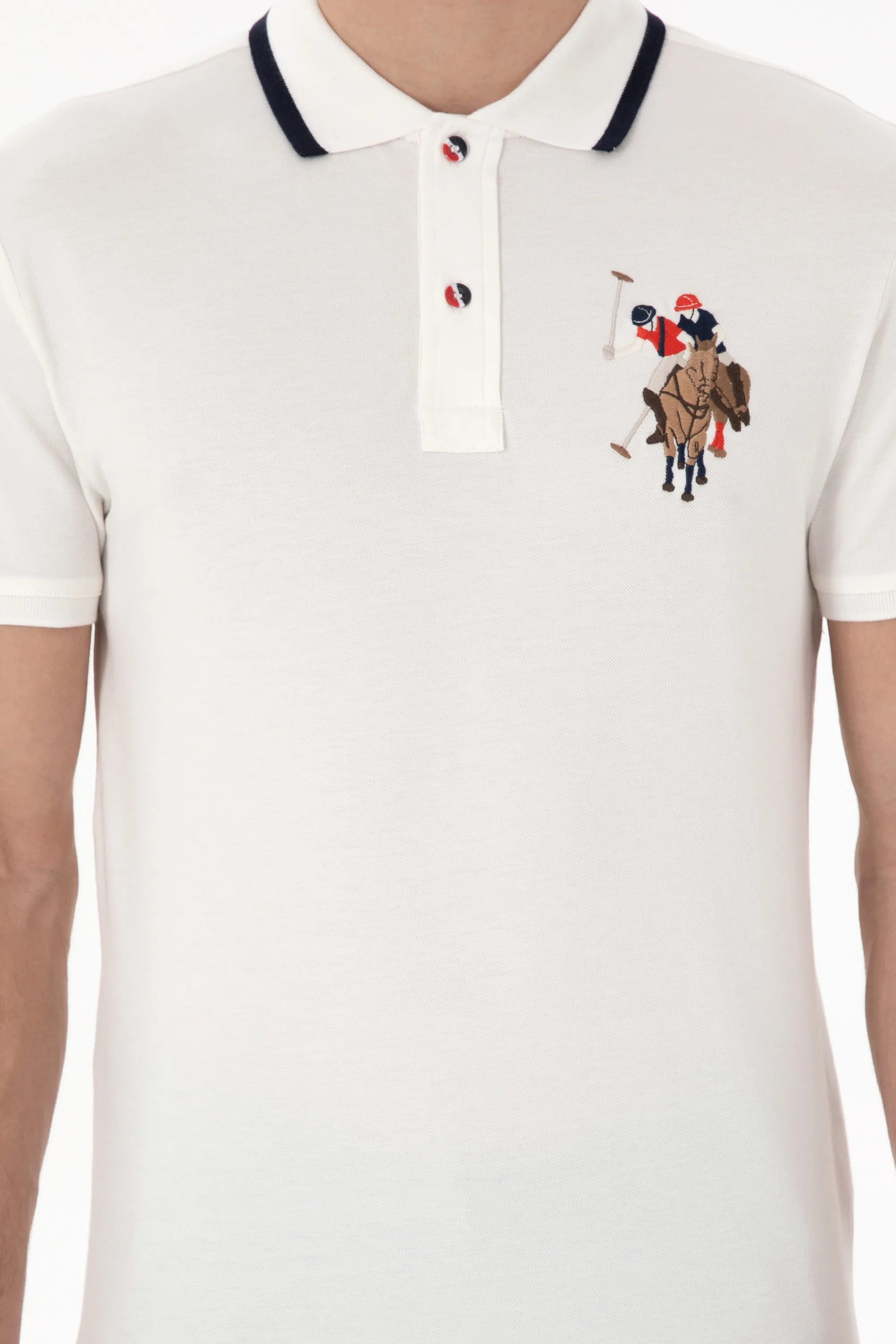 U.S. Polo Assn. White Men White Slim Fit Polo Shirt SKU: G081SZ0110 2084815_VR013 Image 06
