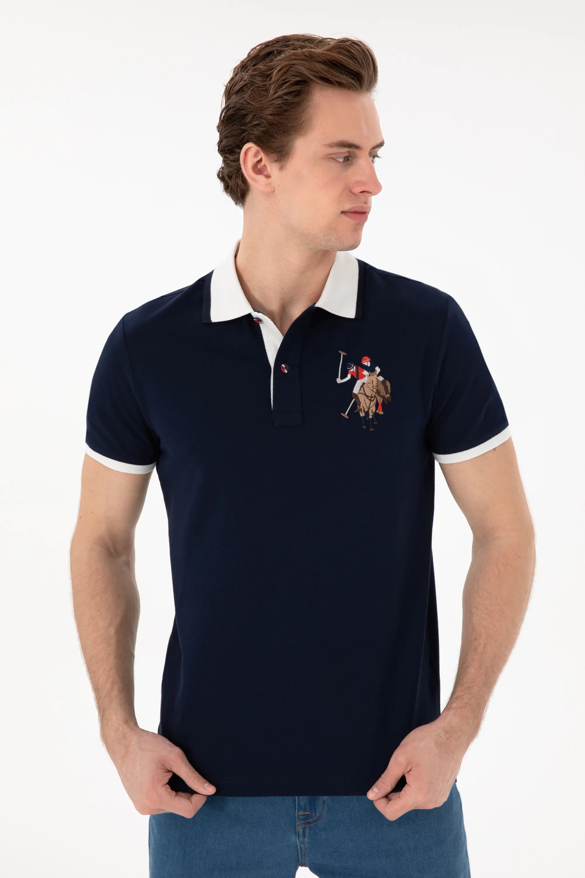 U.S. Polo Assn. Navy Men Navy Polo Shirt SKU: G081SZ0110 2084815_VR033 Image 03