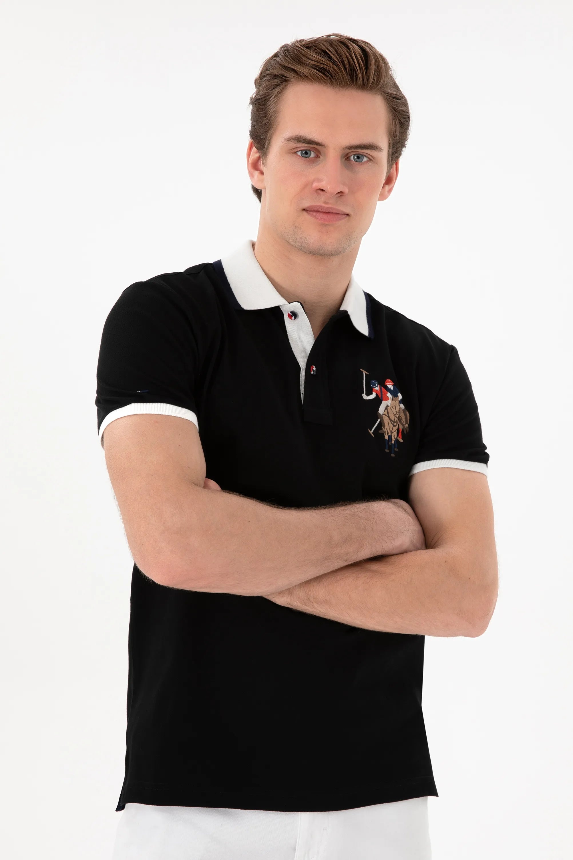 U.S. Polo Assn. Black Men Black Polo Shirt SKU: G081SZ0110 2084815_VR046 Image 03