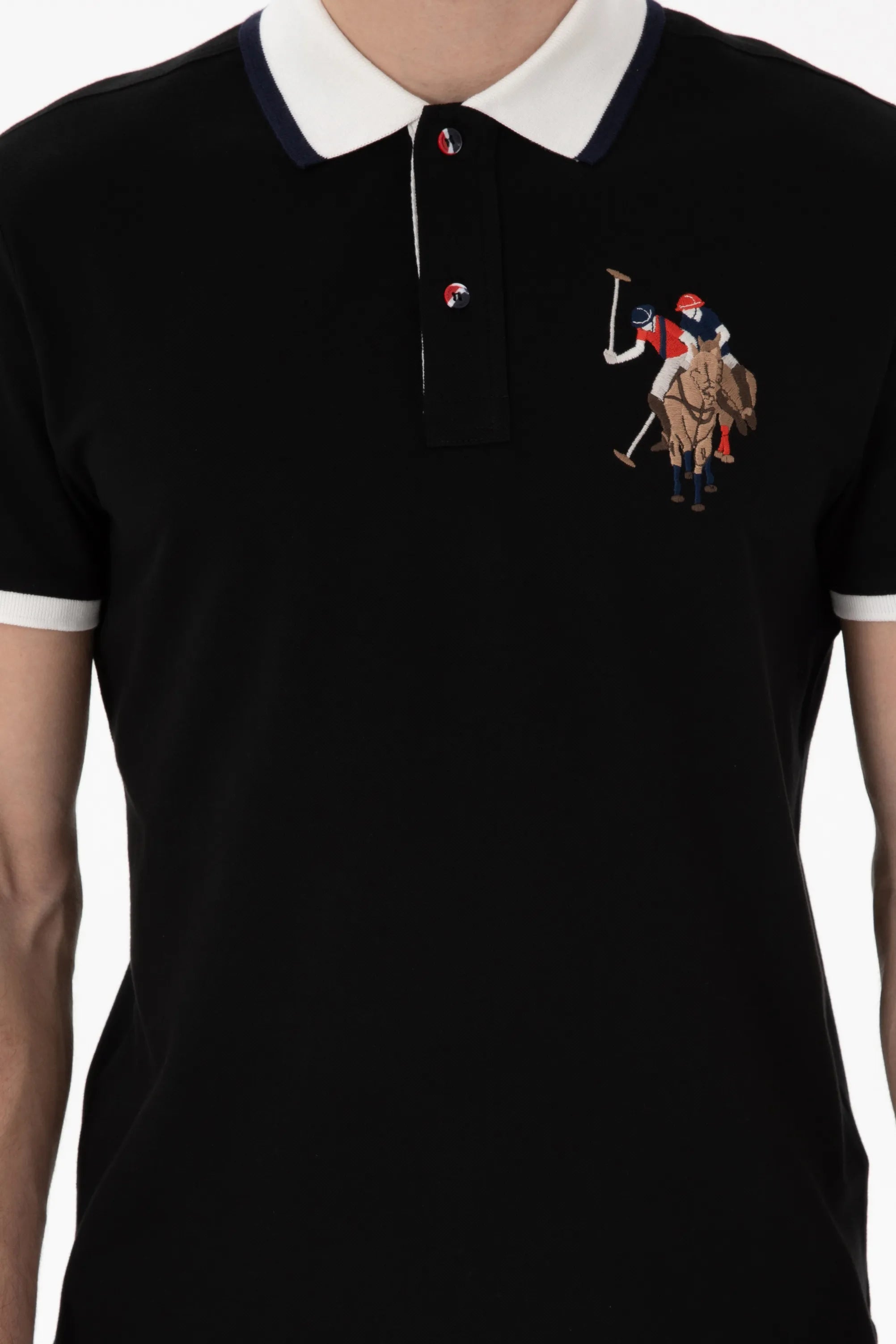 U.S. Polo Assn. Black Men Black Polo Shirt SKU: G081SZ0110 2084815_VR046 Image 06