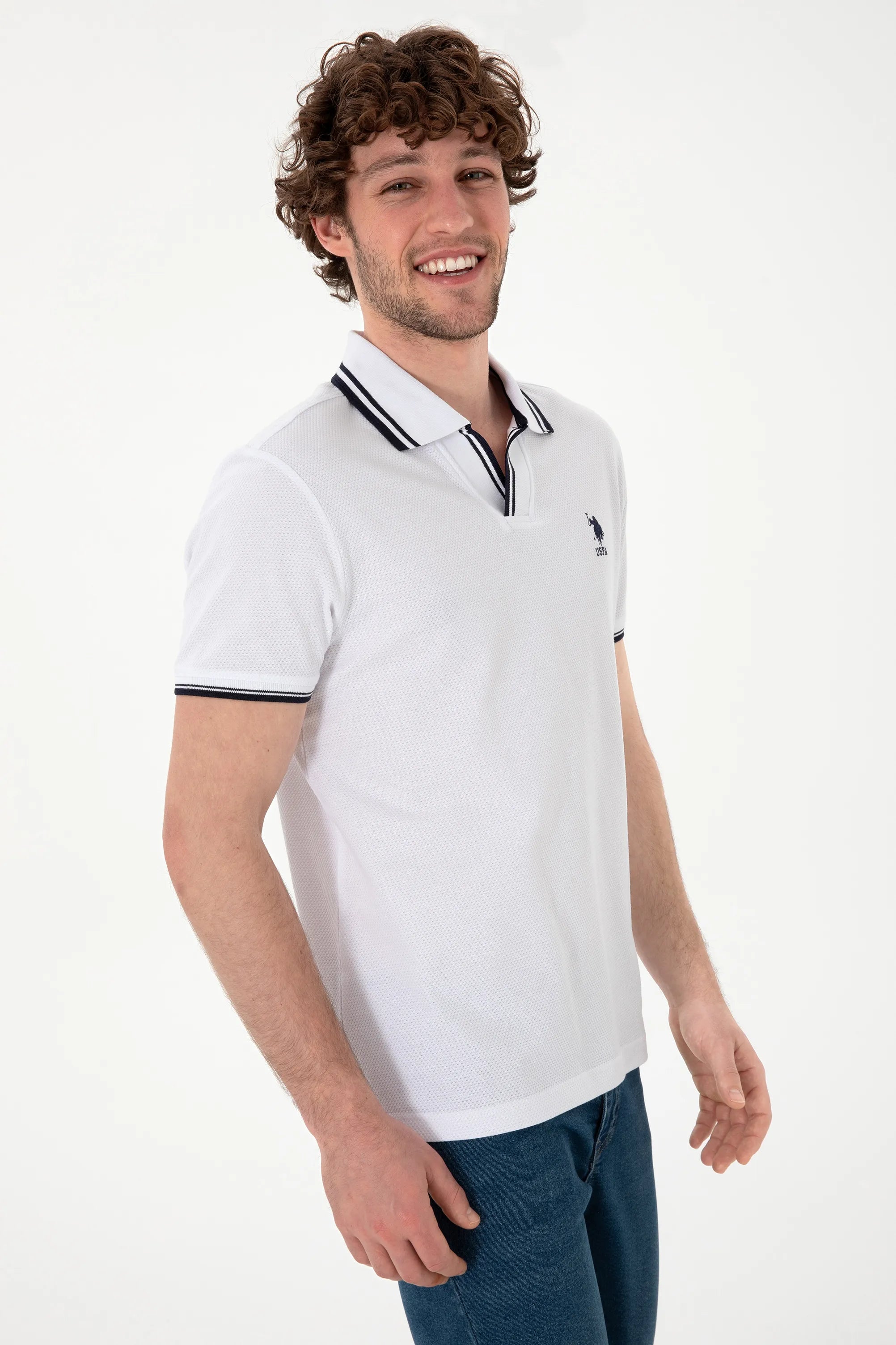 U.S. Polo Assn. White Men White Polo Shirt SKU: G081SZ0110 2085130_VR013 Image 03