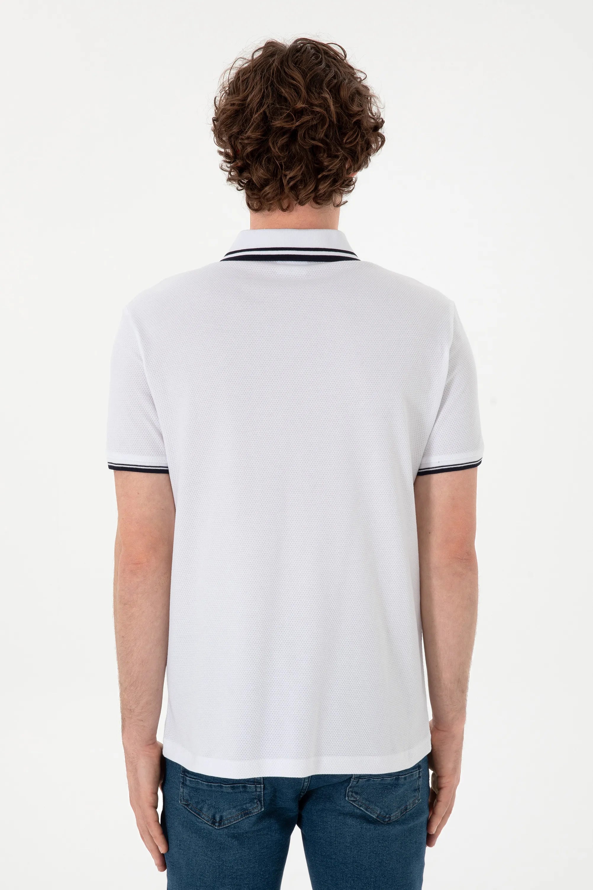 U.S. Polo Assn. White Men White Slim Fit Polo Shirt SKU: G081SZ0110 2085130_VR013 Image 05