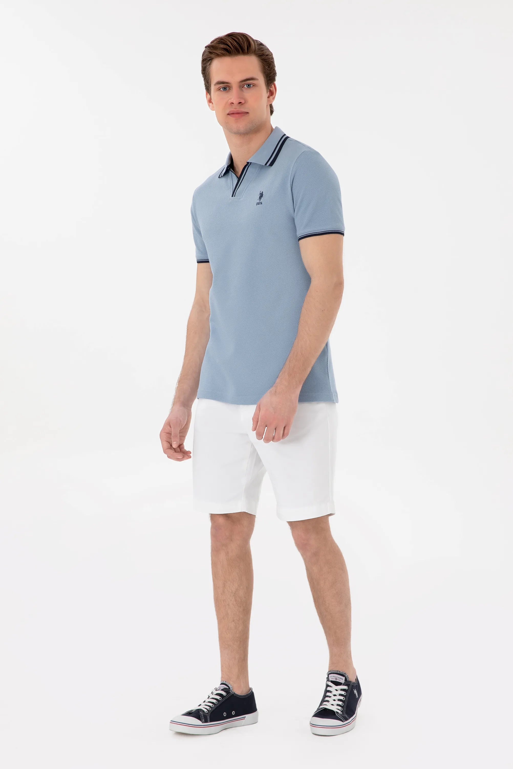U.S. Polo Assn. Blue Men Blue Slim Fit Polo Shirt SKU: G081SZ0110 2085130_VR036 Image 04