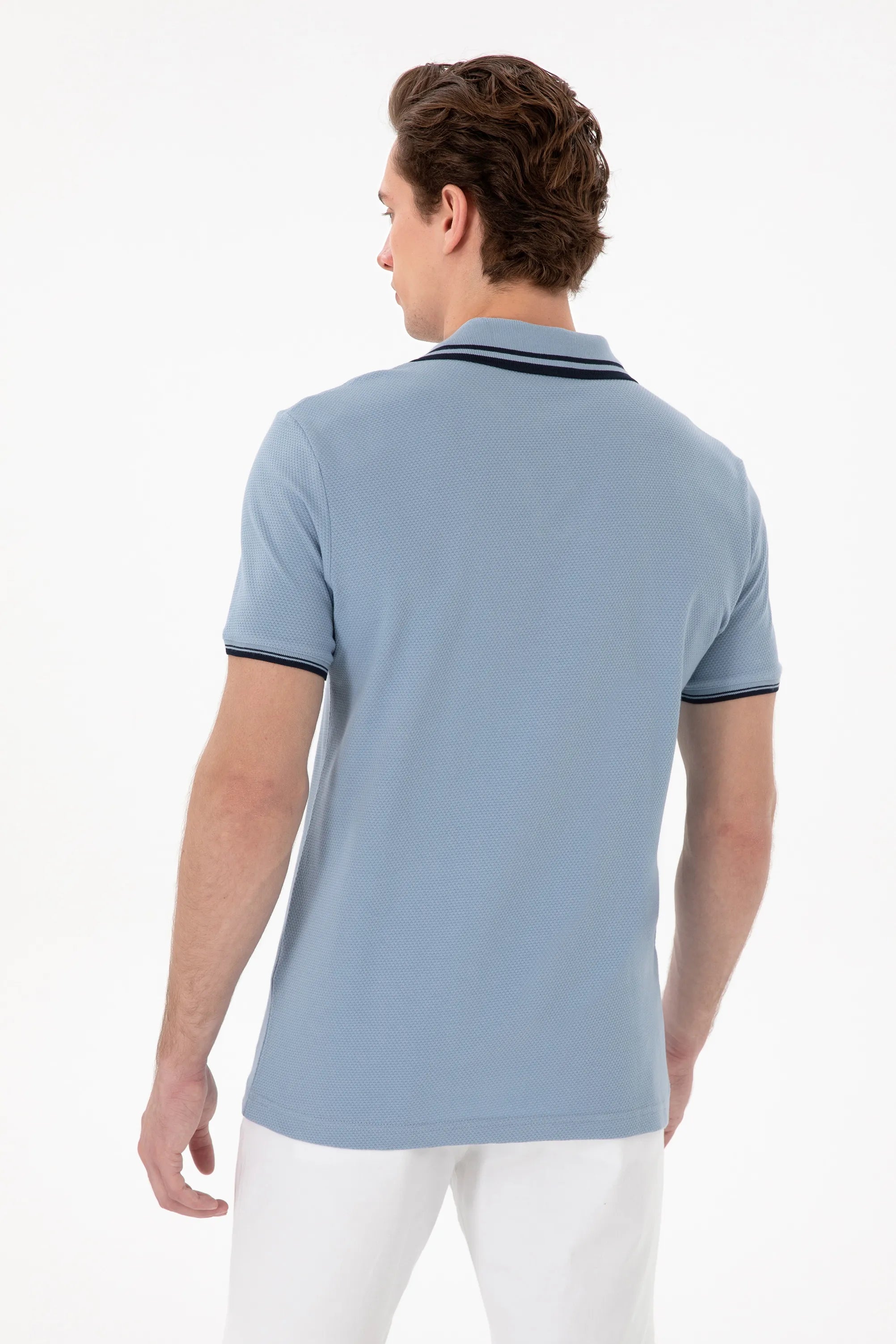 U.S. Polo Assn. Blue Men Blue Polo Shirt SKU: G081SZ0110 2085130_VR036 Image 05