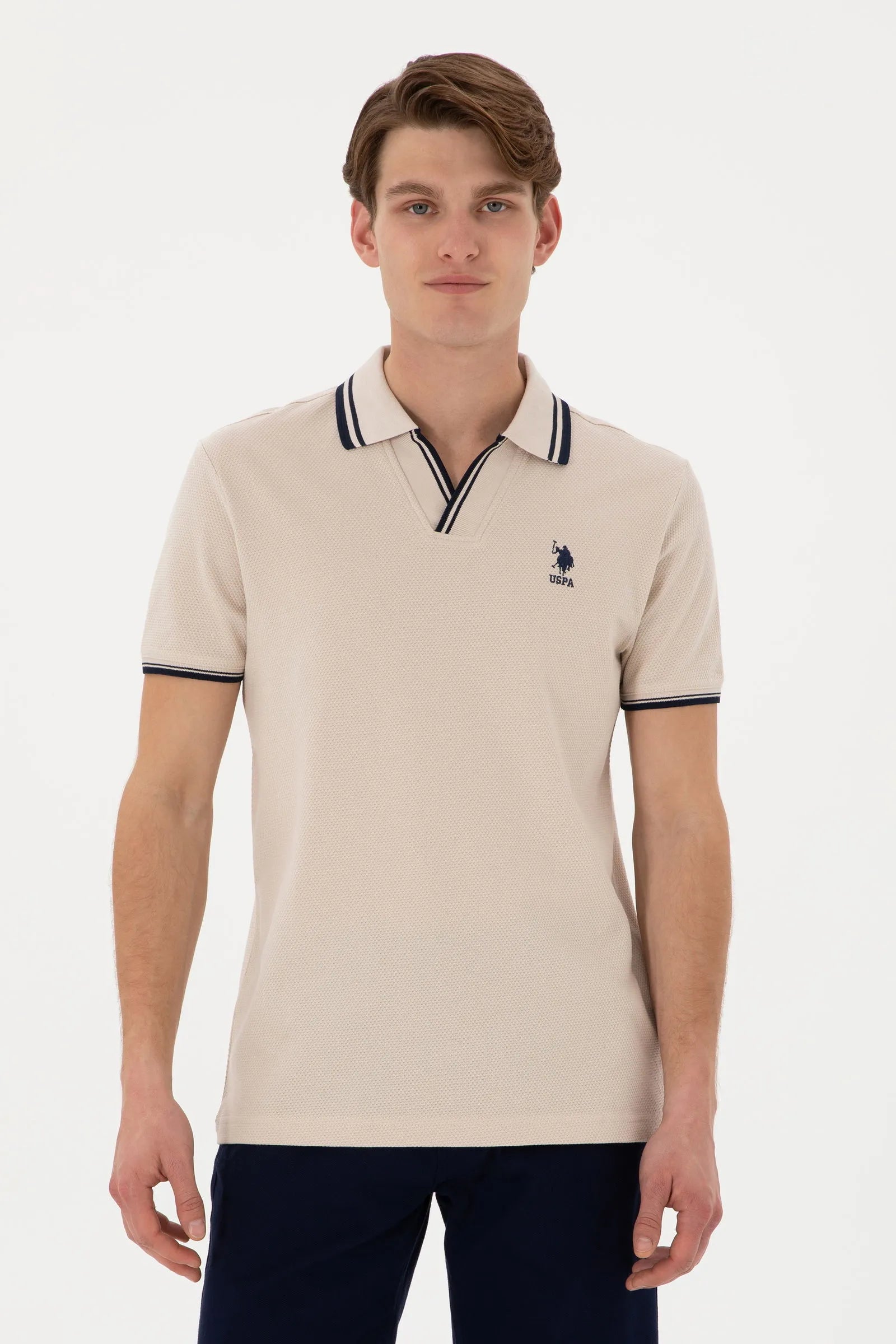 U.S. Polo Assn. Stone Men Stone Slim Fit Polo Shirt SKU: G081SZ0110 2085130_VR049 Image 01