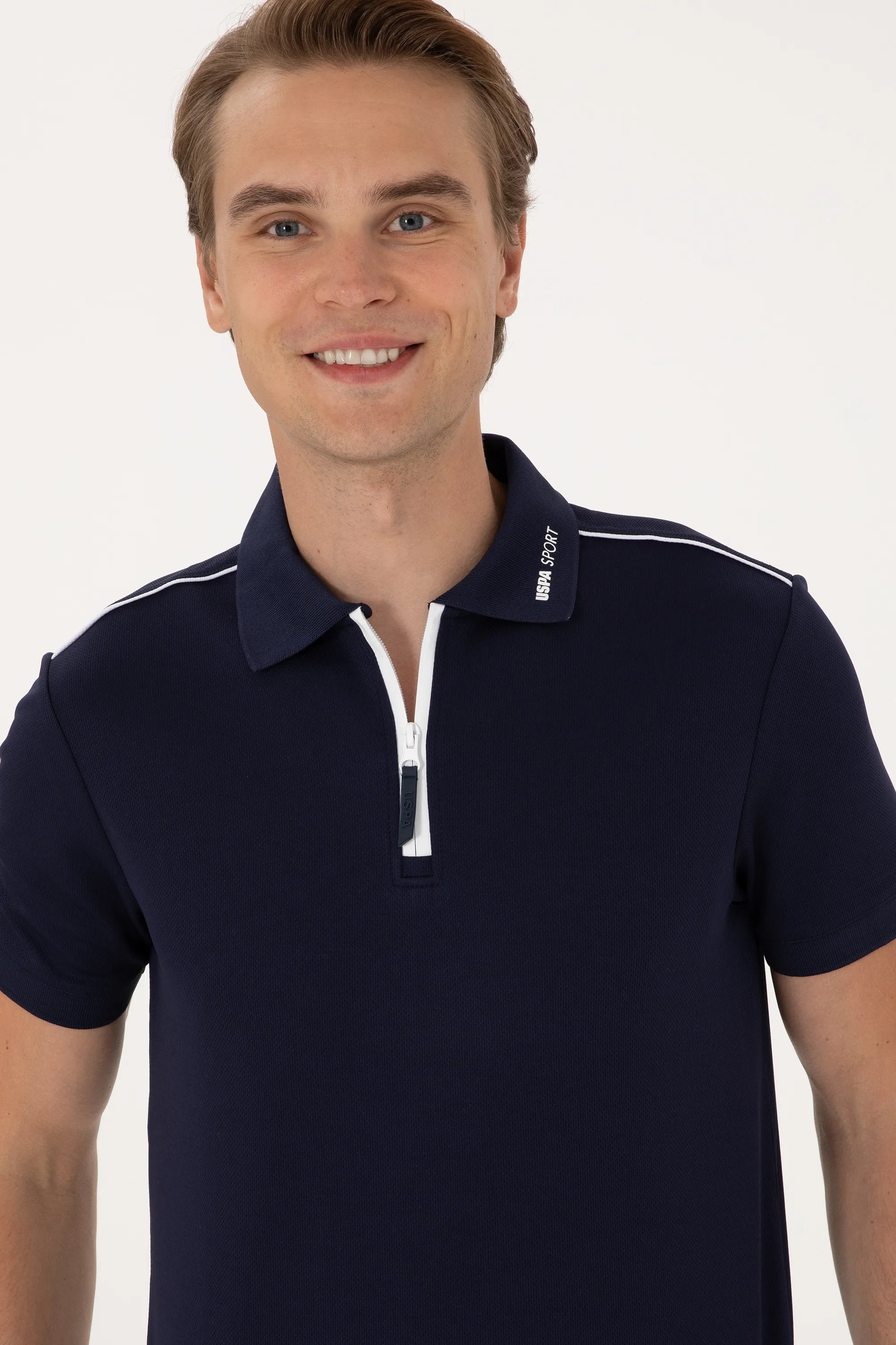 U.S. Polo Assn. Navy Blue Men Navy Blue Regular Fit Polo Shirt SKU: G081SZ0110 2102964_VR033 Image 02