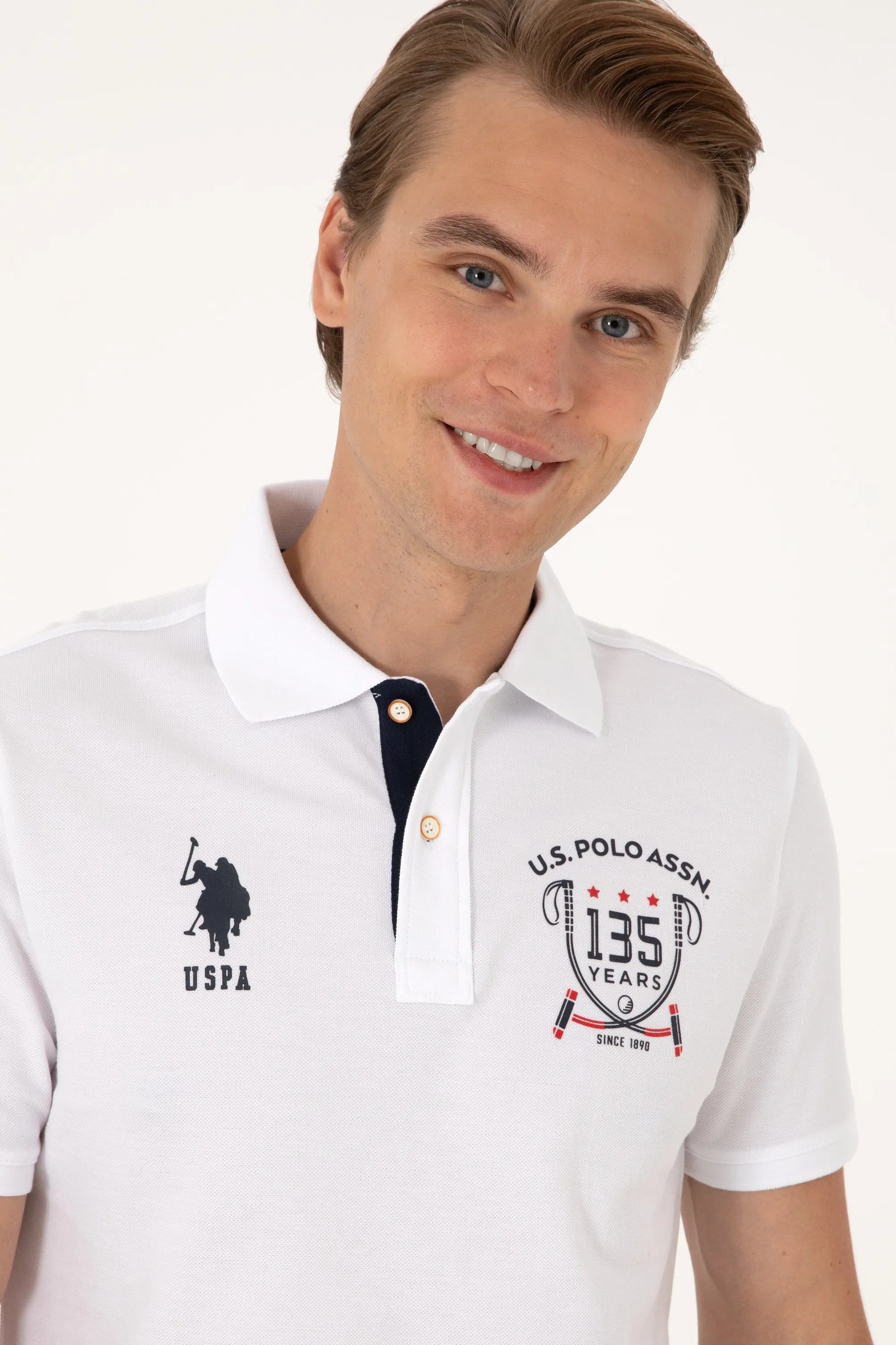 U.S. Polo Assn. White Men White Regular Fit Polo Shirt SKU: G081SZ0110 2103738_VR013 Image 02