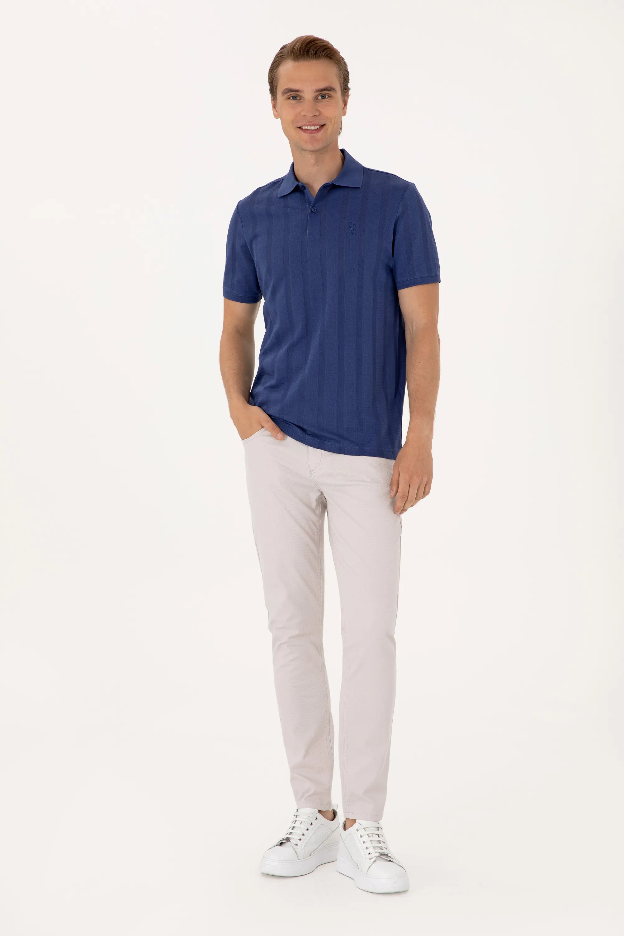 U.S. Polo Assn. Light Navy Men Light Navy Regular Fit Polo Shirt SKU: G081SZ0110 2105068_VR059 Image 04