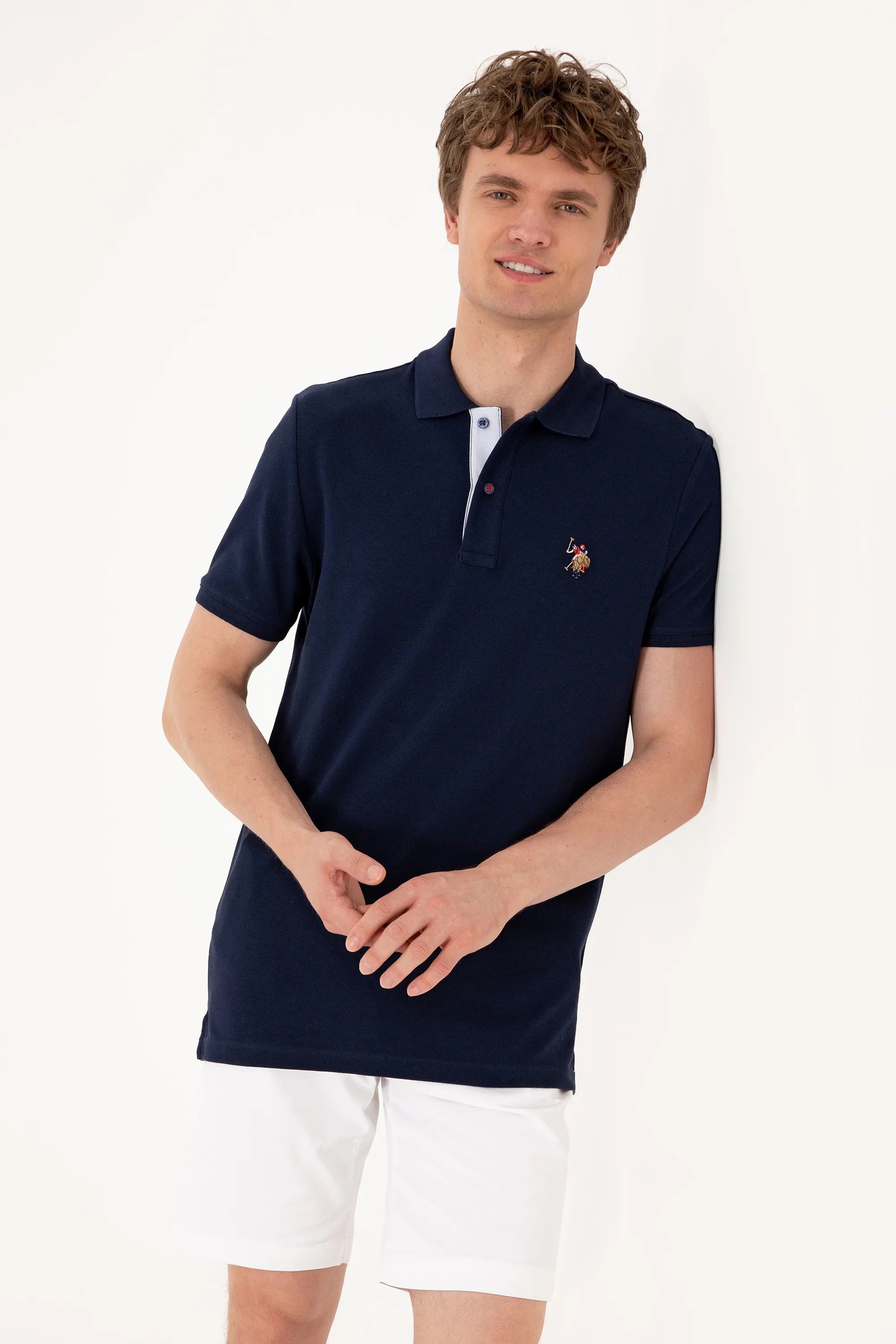 U.S. Polo Assn. Navy Blue Men Navy Blue Slim Fit Polo Shirt SKU: G081SZ0110 2252503_VR033 Image 03