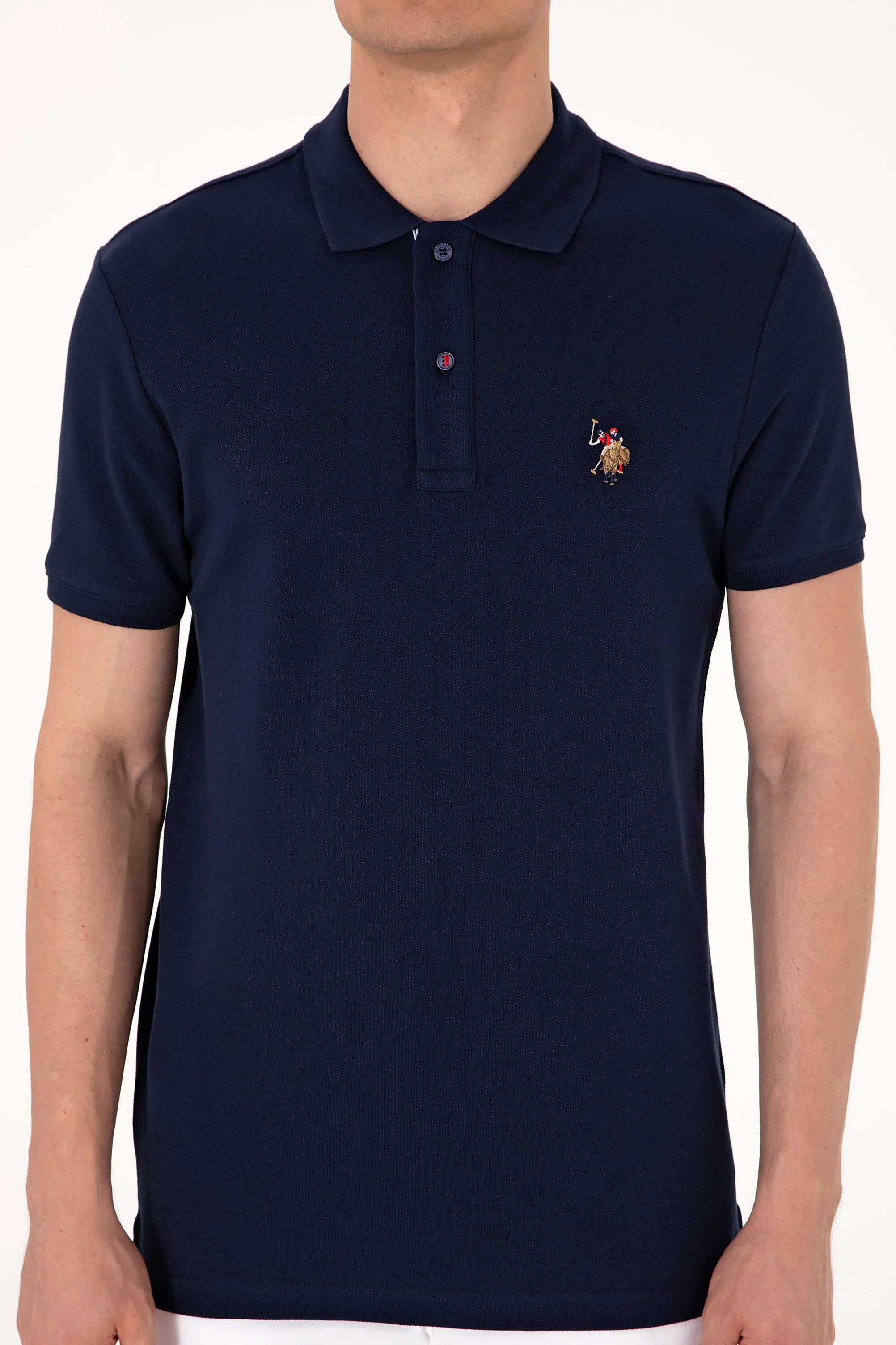 U.S. Polo Assn. Navy Blue Men Navy Blue Slim Fit Polo Shirt SKU: G081SZ0110 2252503_VR033 Image 06
