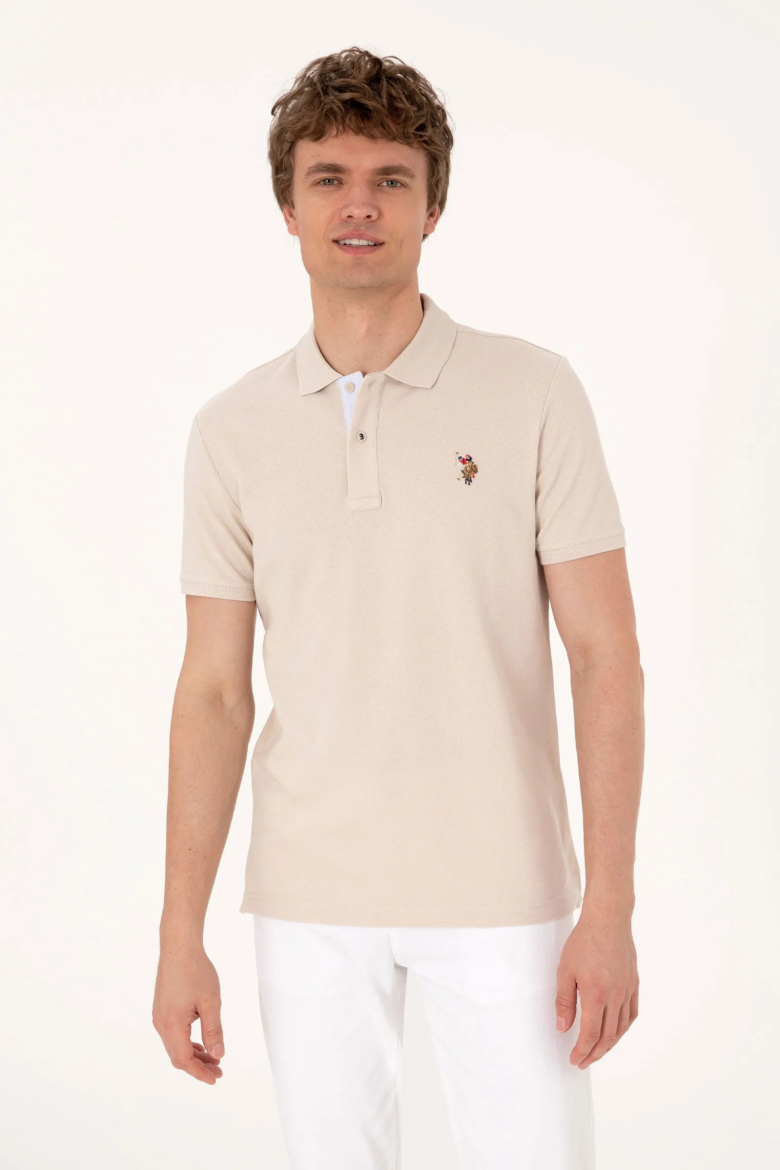 U.S. Polo Assn. Stone Men Stone Slim Fit Polo Shirt SKU: G081SZ0110 2252503_VR049 Image 01