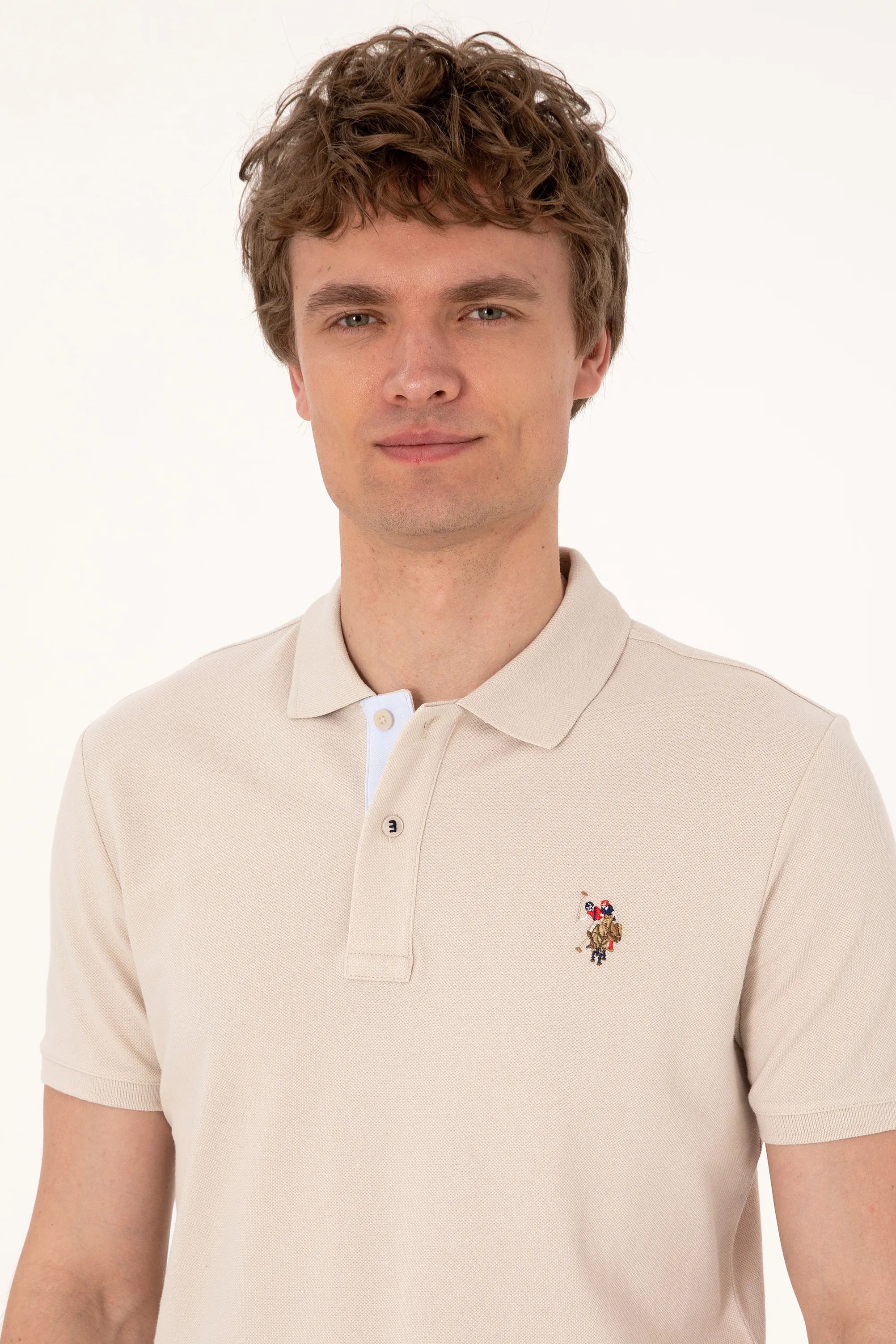 U.S. Polo Assn. Stone Men Stone Slim Fit Polo Shirt SKU: G081SZ0110 2252503_VR049 Image 02