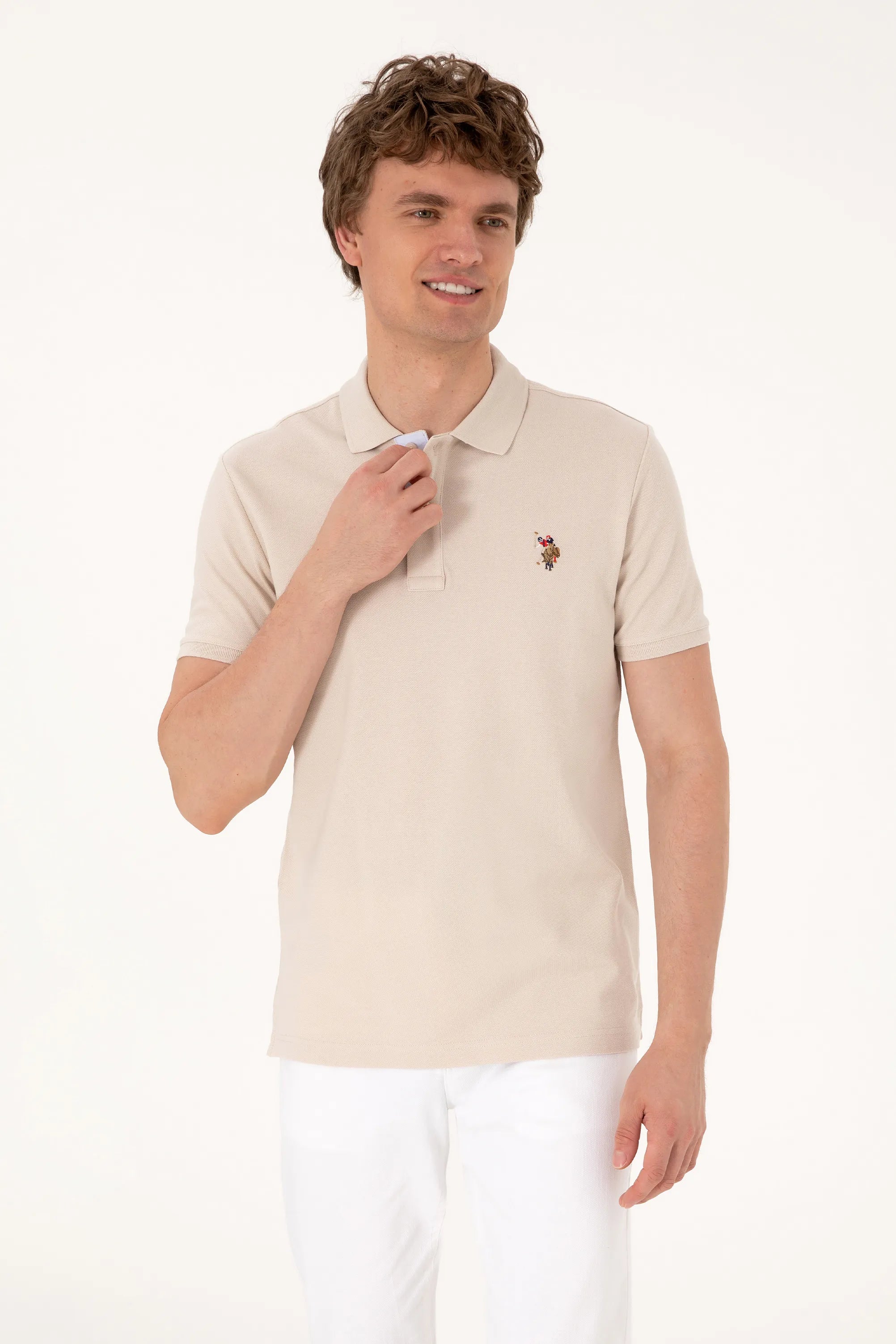 U.S. Polo Assn. Stone Men Stone Slim Fit Polo Shirt SKU: G081SZ0110 2252503_VR049 Image 03