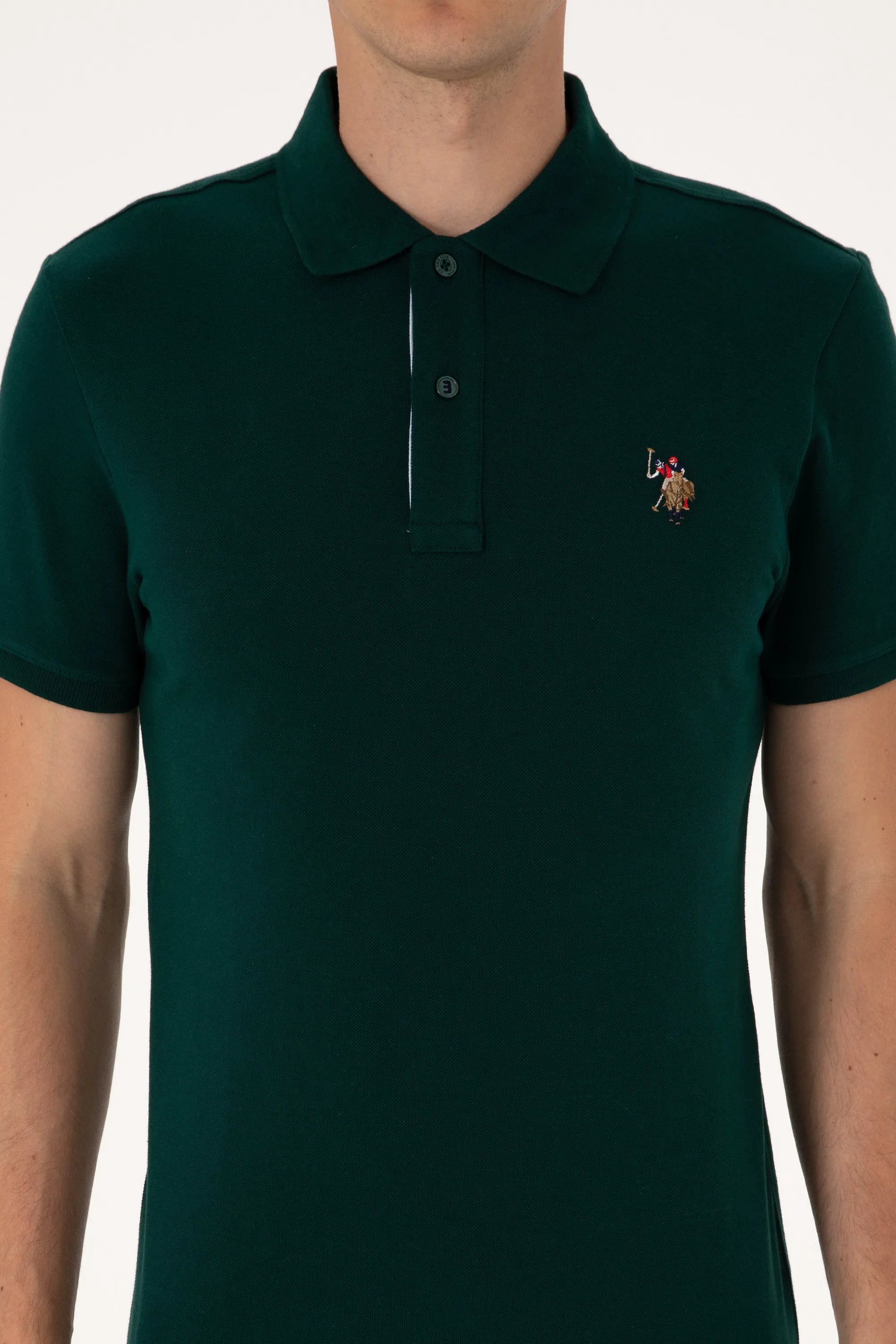 U.S. Polo Assn. Dark Green Men Dark Green Slim Fit Polo Shirt SKU: G081SZ0110 2252503_VR079 Image 06