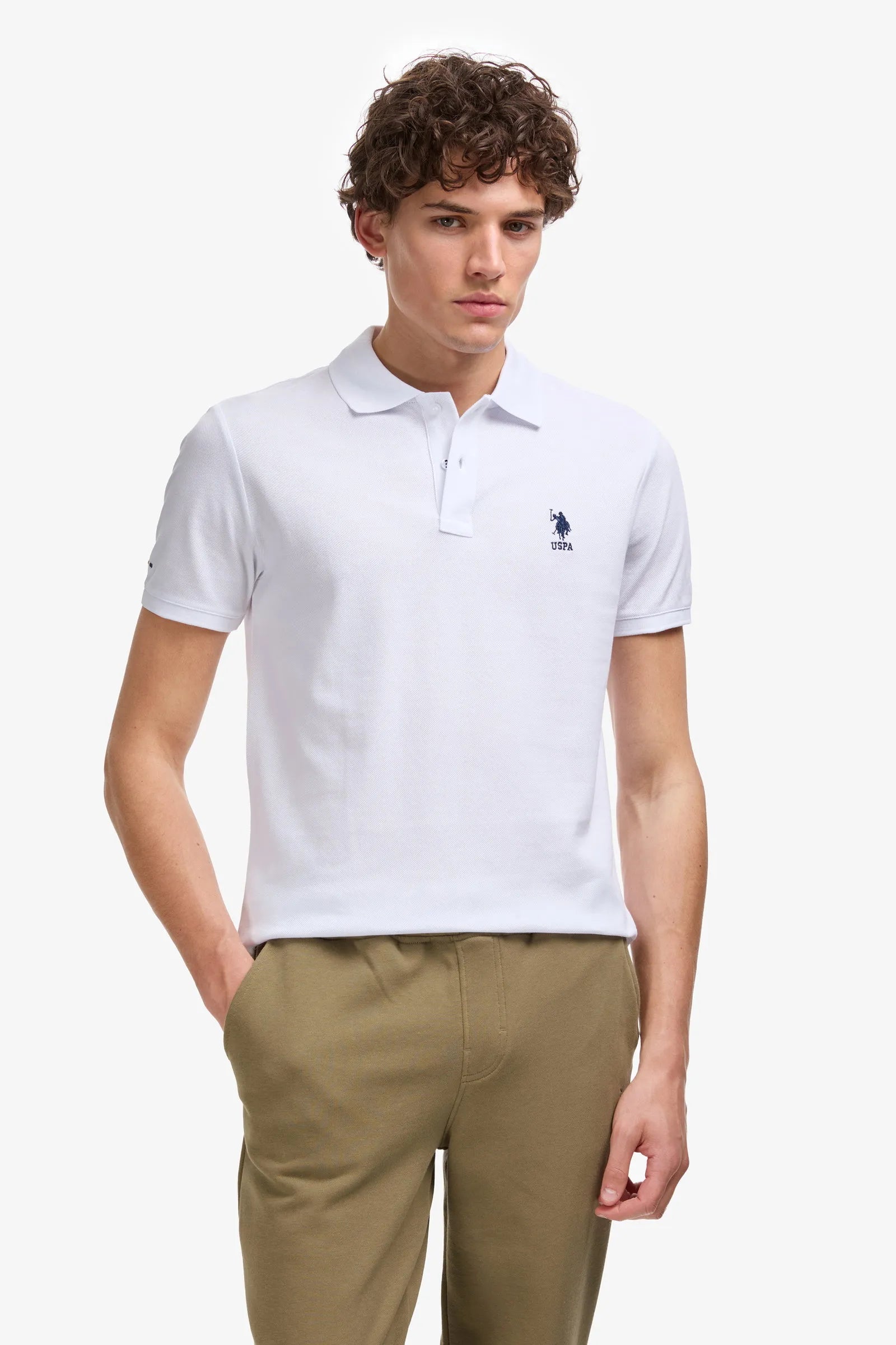 U.S. Polo Assn. White Men White Polo Shirt SKU: G081SZ0110 PU-8779_VR013 Image 01