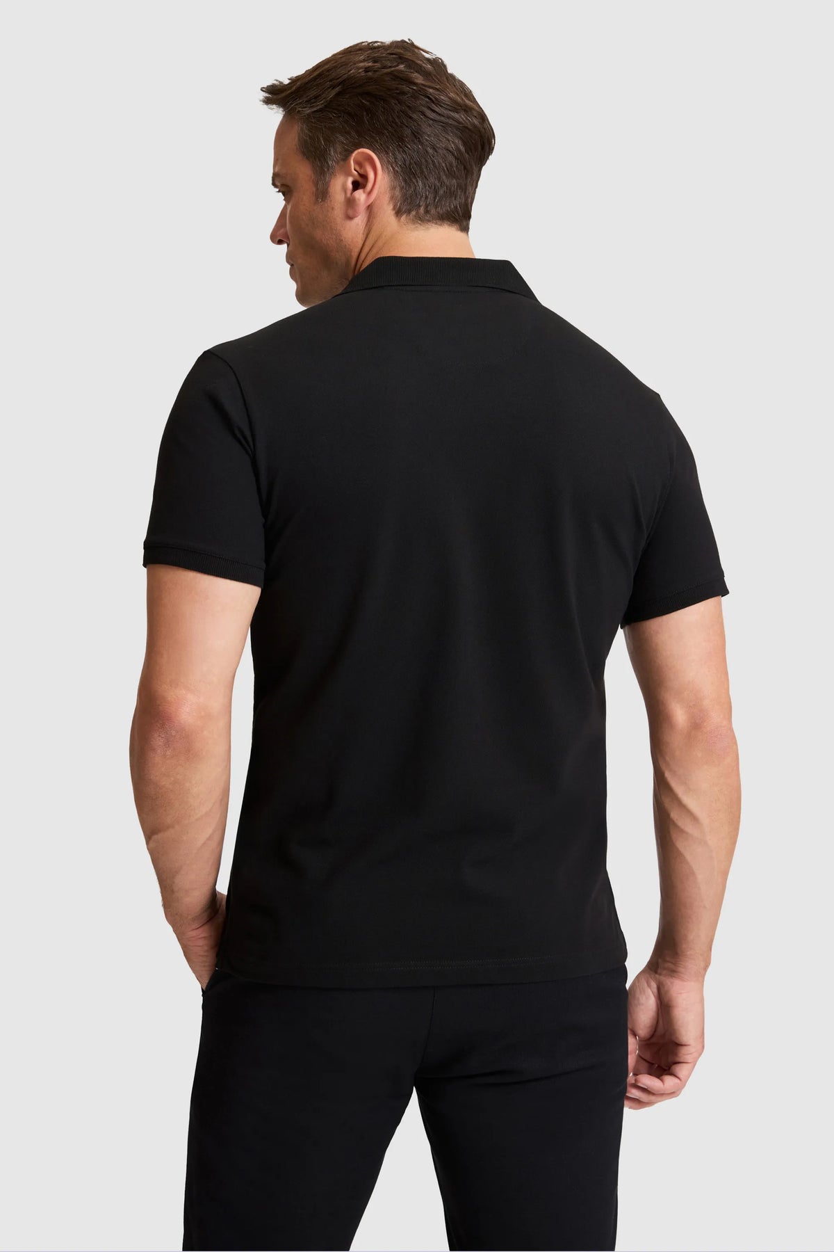 U.S. Polo Assn. Black Men Black Short Sleeve Cotton Polo Shirt SKU: G081SZ0110 PU-8895_VR046 Image 05