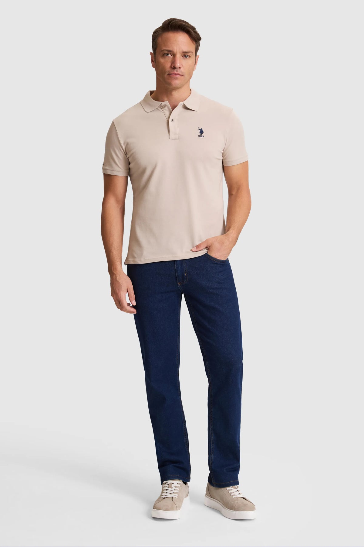 U.S. Polo Assn. Stone Men Stone Short Sleeve PiquŽ Polo Shirt SKU: G081SZ0110 PU-8895_VR049 Image 04