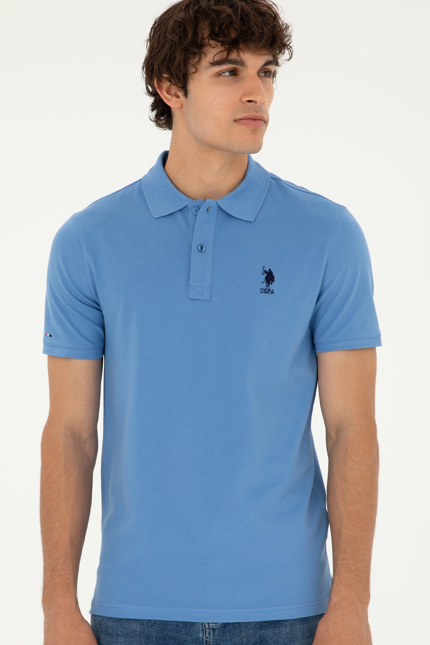 Blue Polo Shirt With Logo_G081SZ0110 1792462_VR032_03