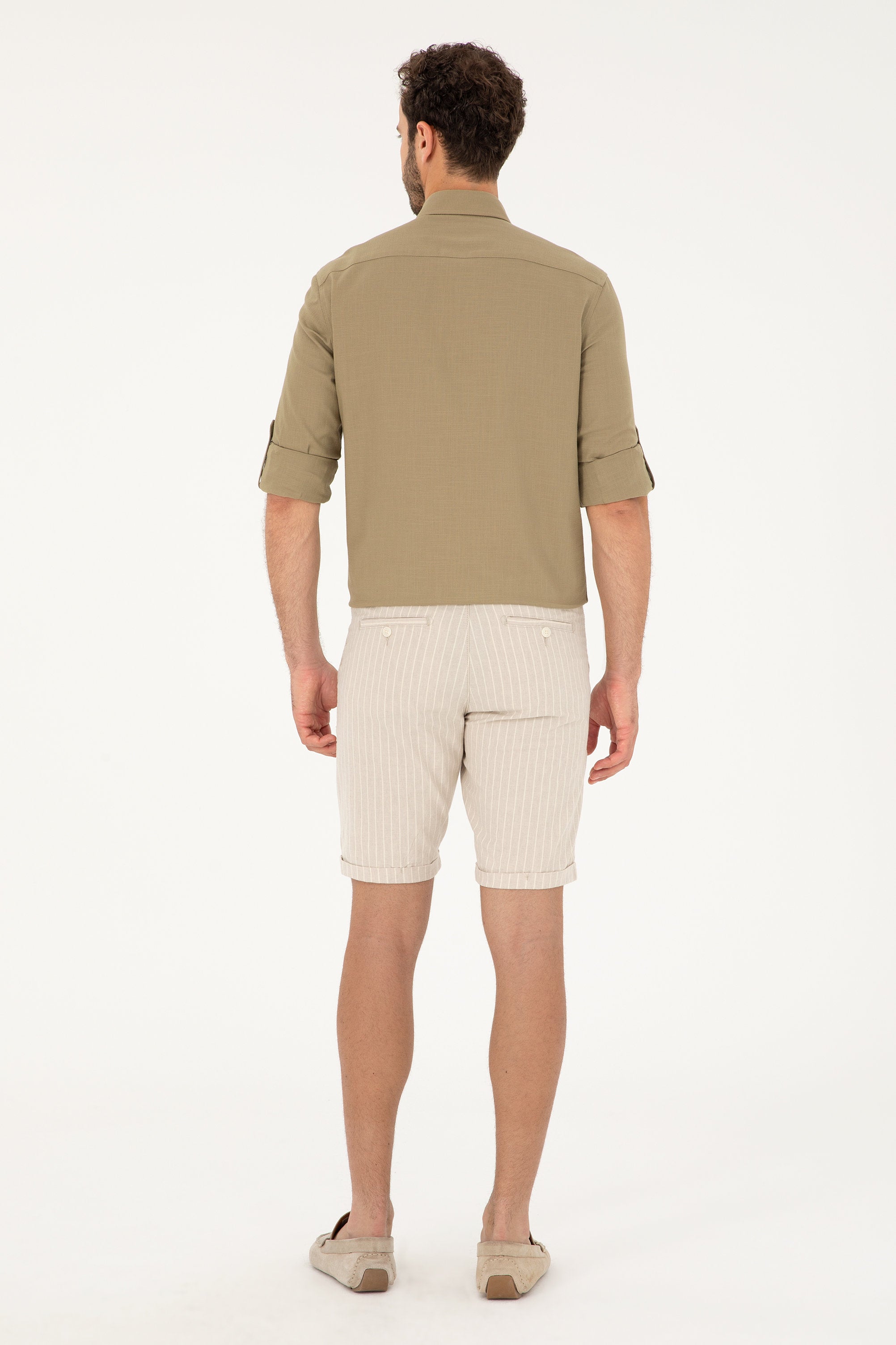 Beige Woven Capri Bermuda_G081SZ0310 1827523_VR085_04