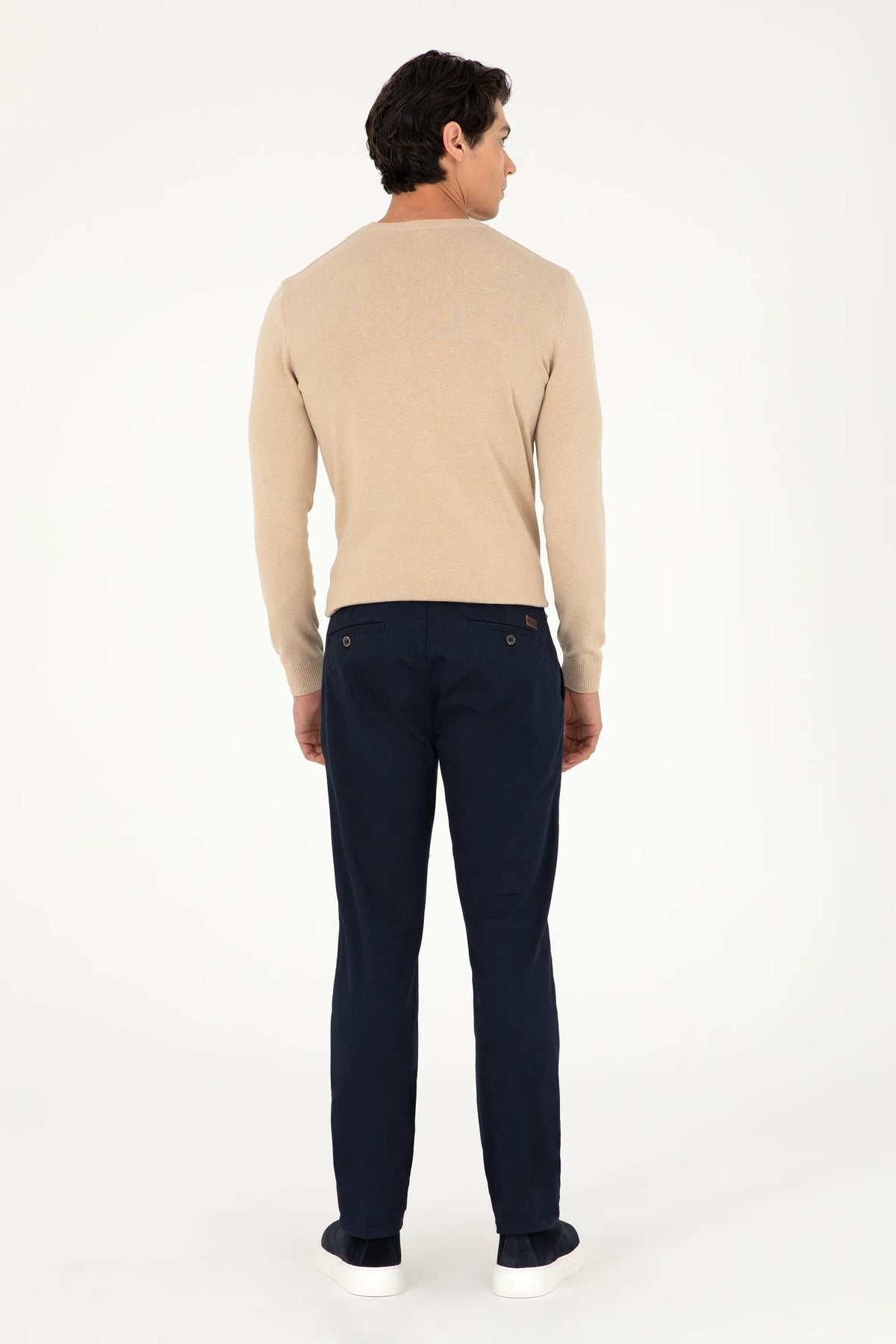 U.S. Polo Assn. Navy Men Navy Slim Fit Chino Trousers SKU: G081SZ0780 1961975_VR033 Image 04