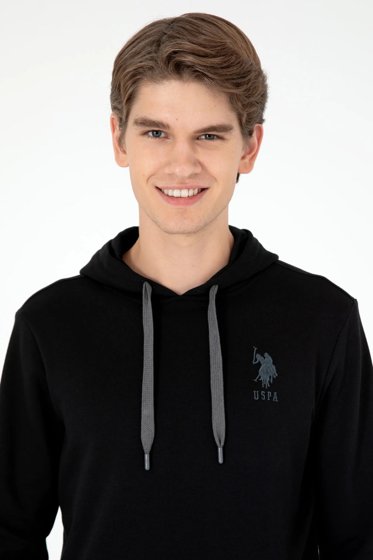 U.S. Polo Assn. Black Men Black Drawstring Hoodie SKU: G081SZ0820 1926894_VR046 Image 02