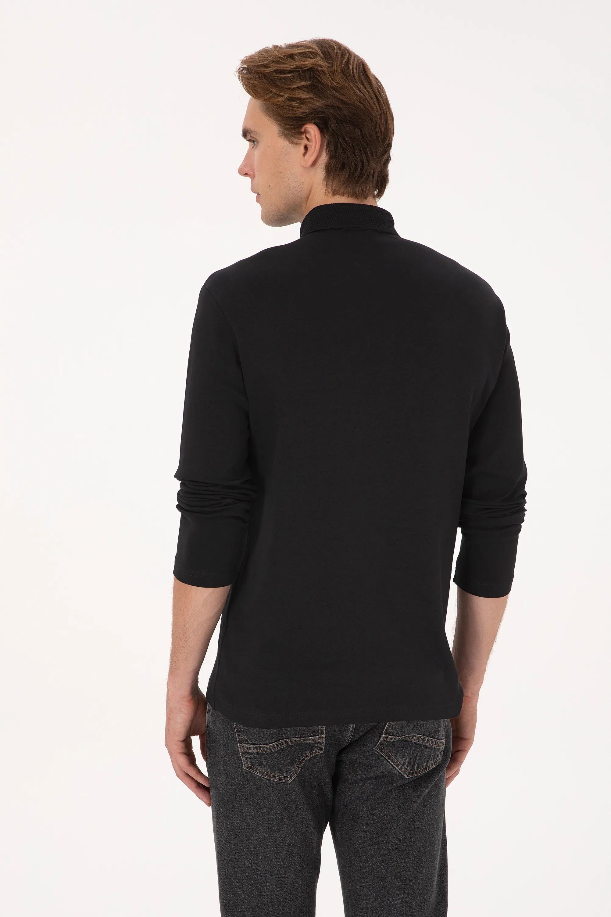 U.S. Polo Assn._Black_Black Long Sleeve Polo Shirt_G081SZ0820 2225618_VR046_05