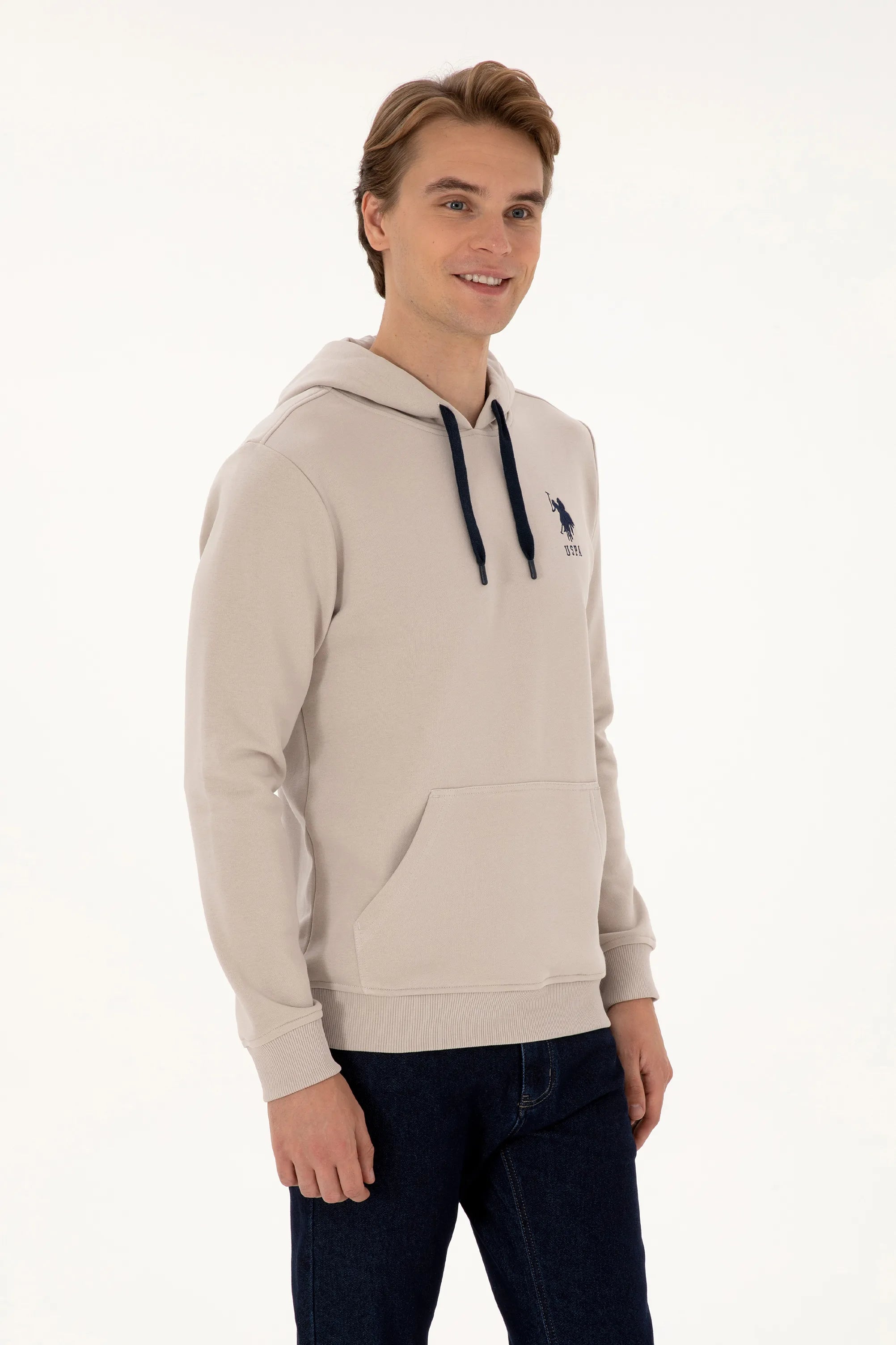 U.S. Polo Assn._Stone_Stone Hoodie With Logo_G081SZ0820 2225794_VR049_03