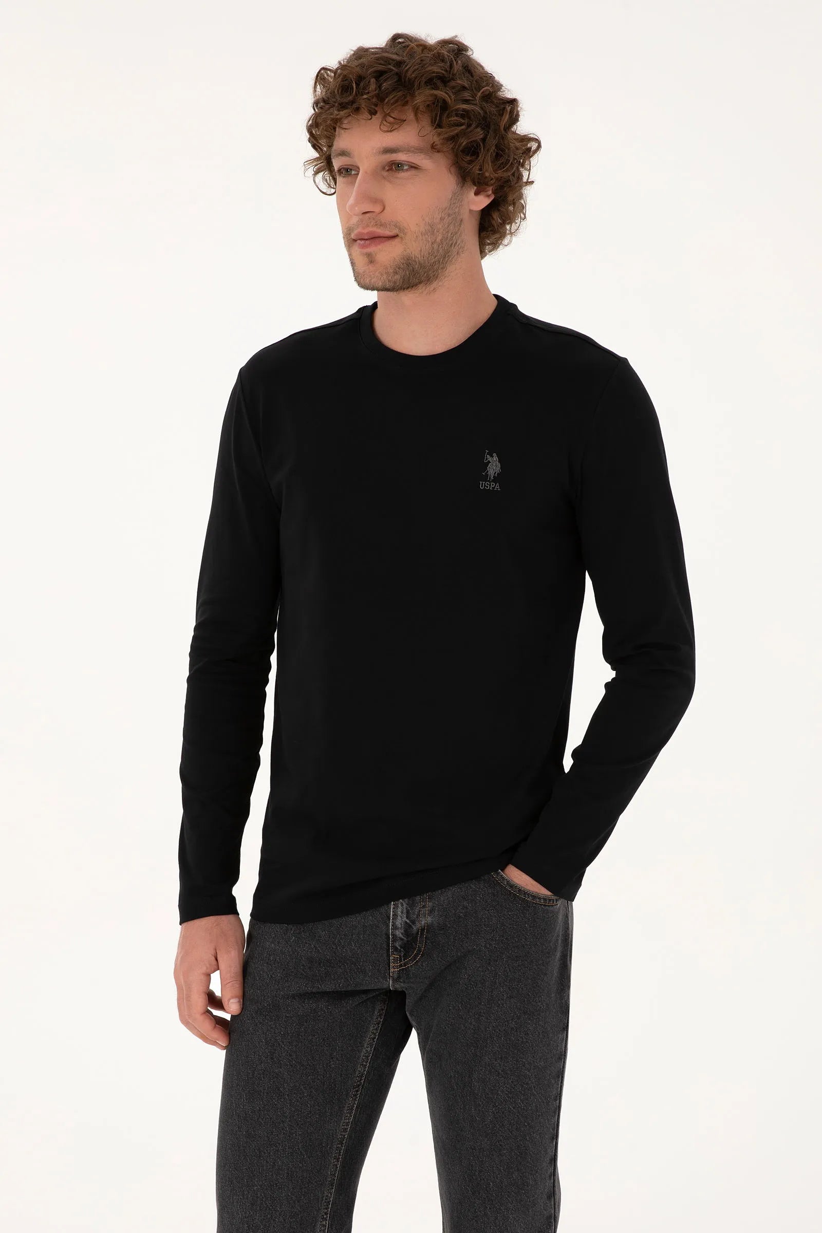 U.S. Polo Assn._Black_Black Sweat Shirt_G081SZ0820 2226386_VR046_01
