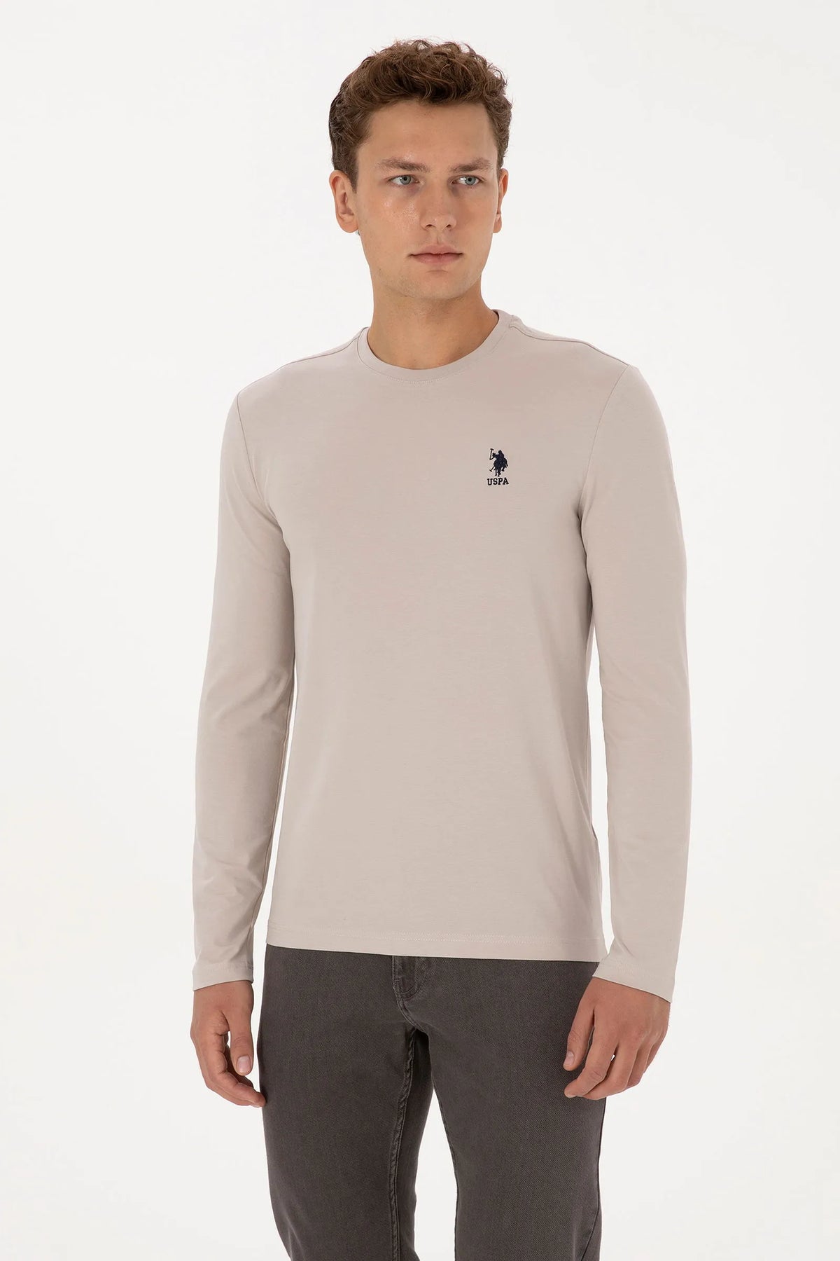 U.S. Polo Assn. Stone Men Stone Crew Neck Sweatshirt SKU: G081SZ0820 2226386_VR049 Image 01