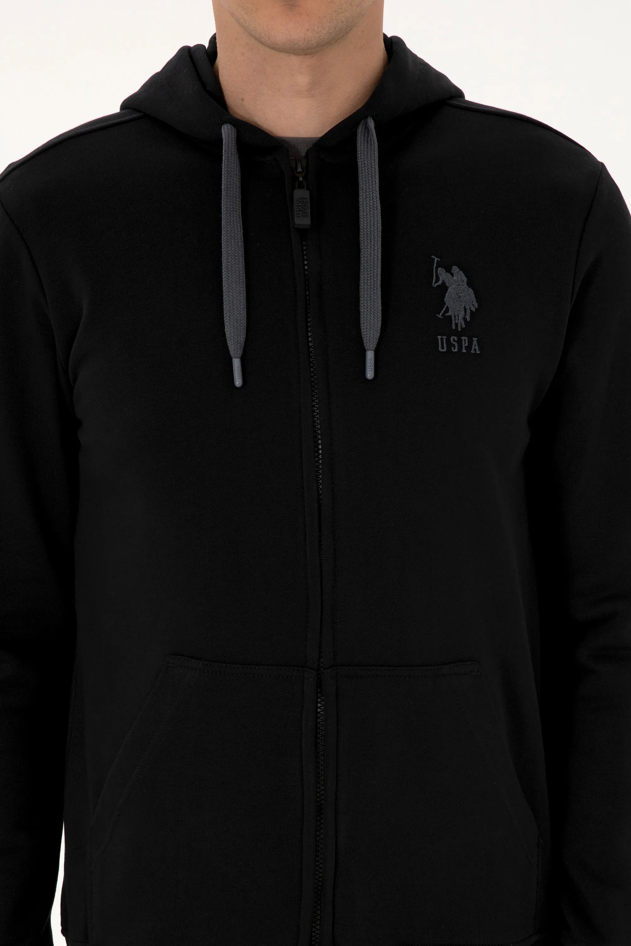U.S. Polo Assn._Black_Black Zip Up Hoodie With Logo_G081SZ0820 2226461_VR046_06