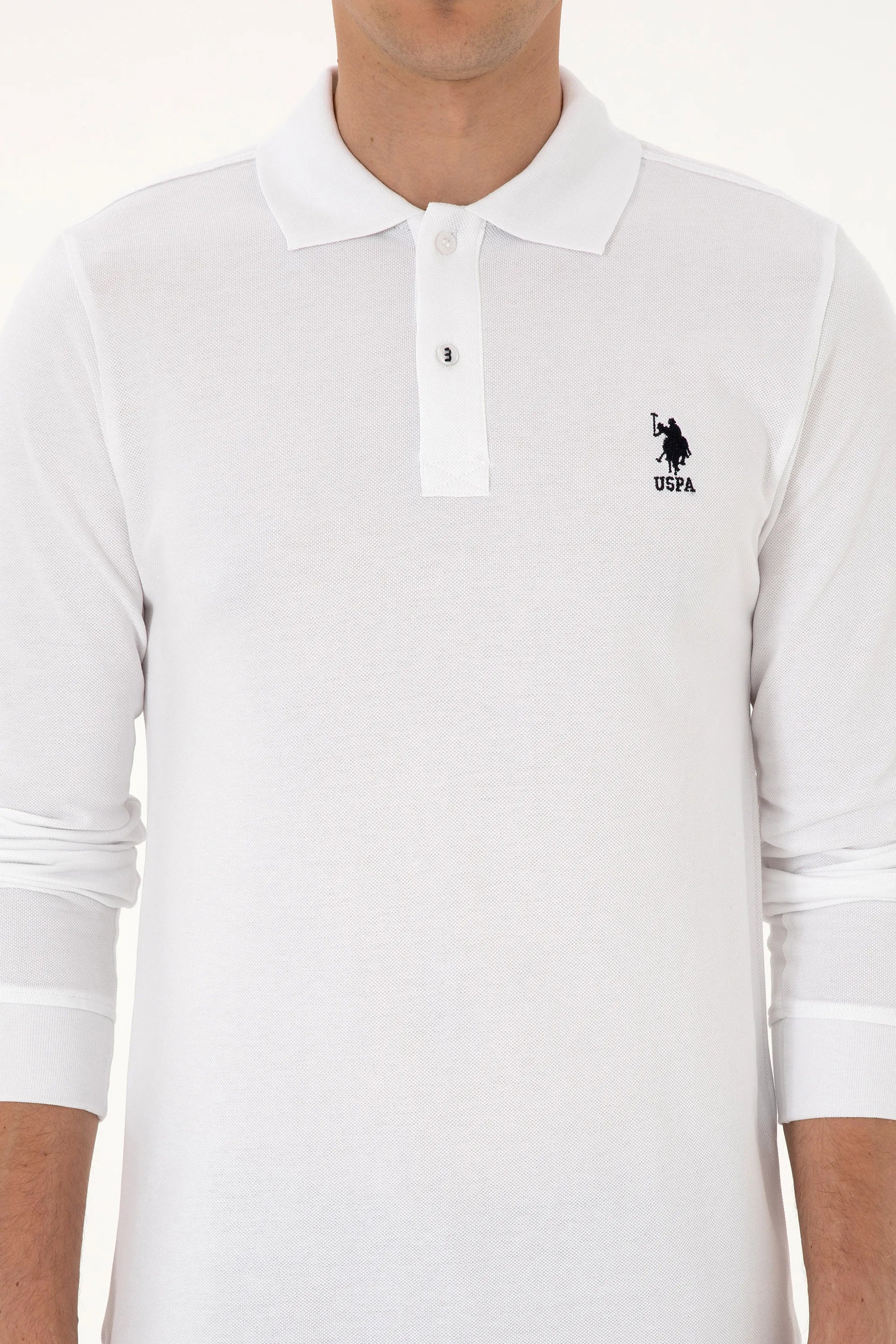 U.S. Polo Assn._White_White Long Sleeve Polo Shirt_G081SZ0820 2226497_VR013_06