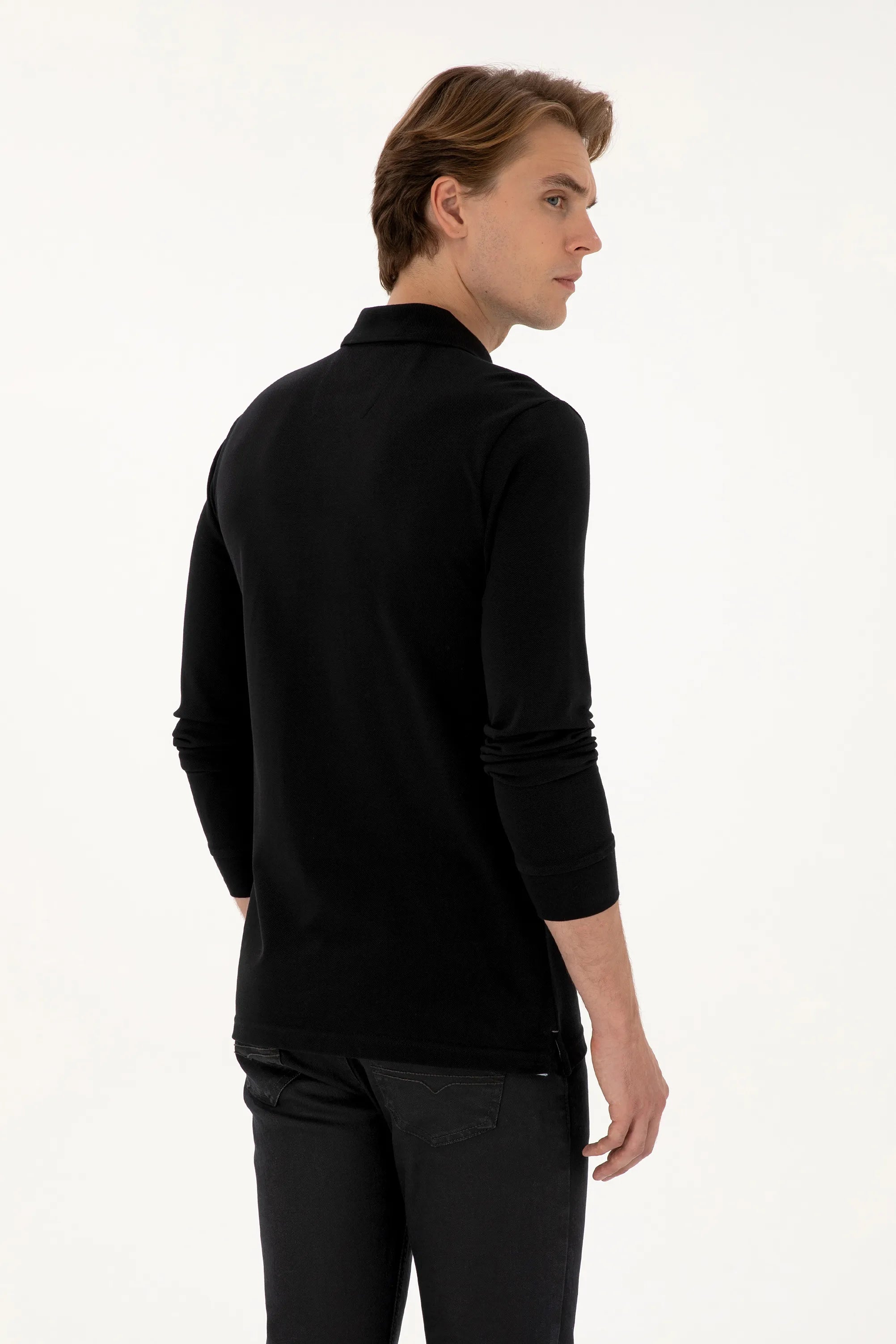 U.S. Polo Assn._Black_Black Long Sleeve Polo Shirt_G081SZ0820 2226497_VR046_05