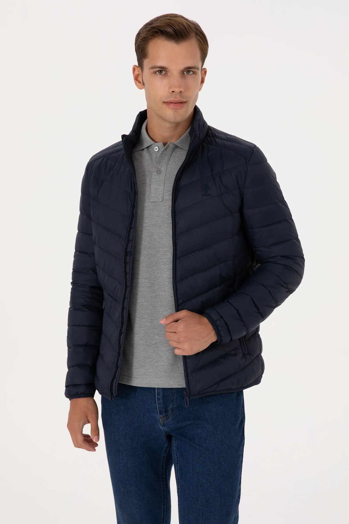 U.S. Polo Assn. Navy Men Navy Lightweight Padded Puffer Jacket SKU: G081SZ0MS0 2246446_VR033 Image 01