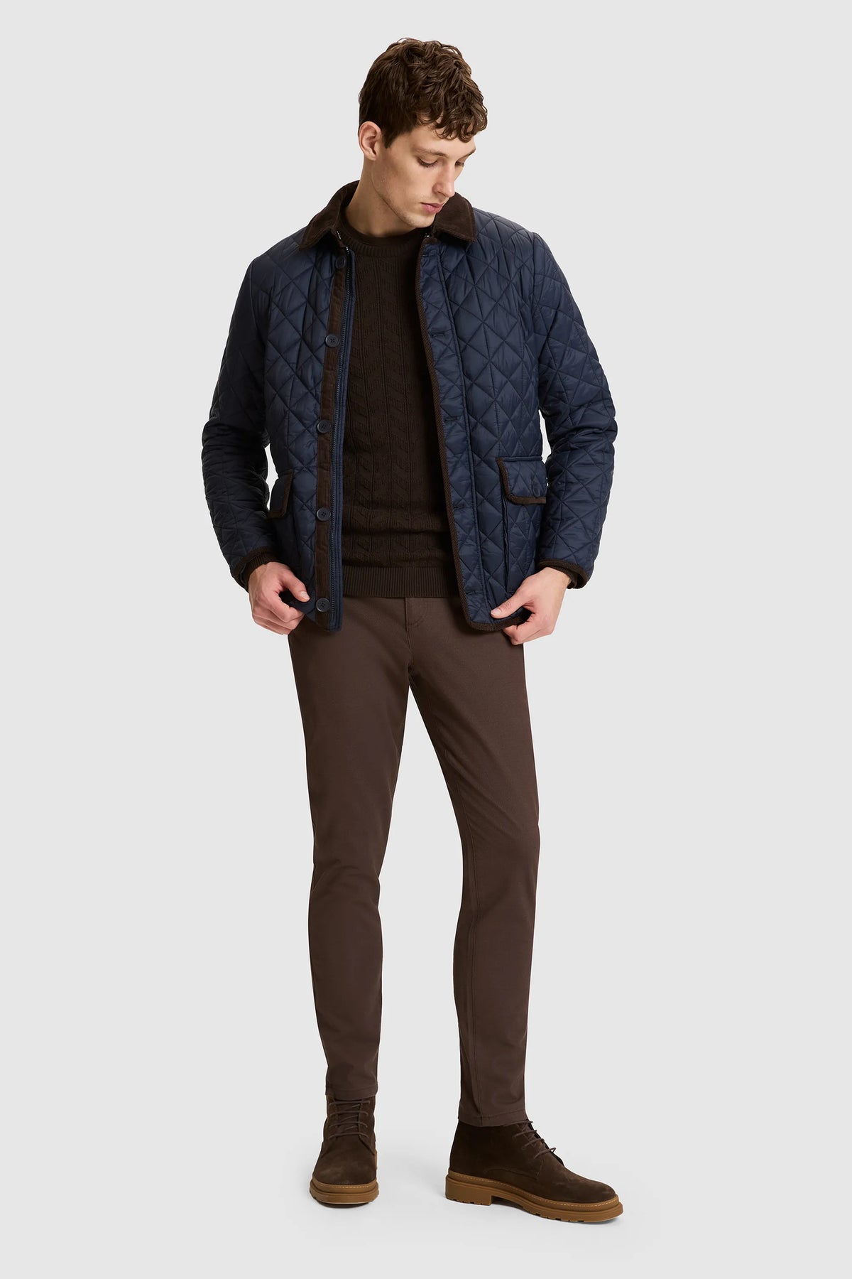 U.S. Polo Assn. Navy Men Navy Diamond Quilted Barn Puffer Jacket SKU: G081SZ0MS0 PU-13212_VR033 Image 04