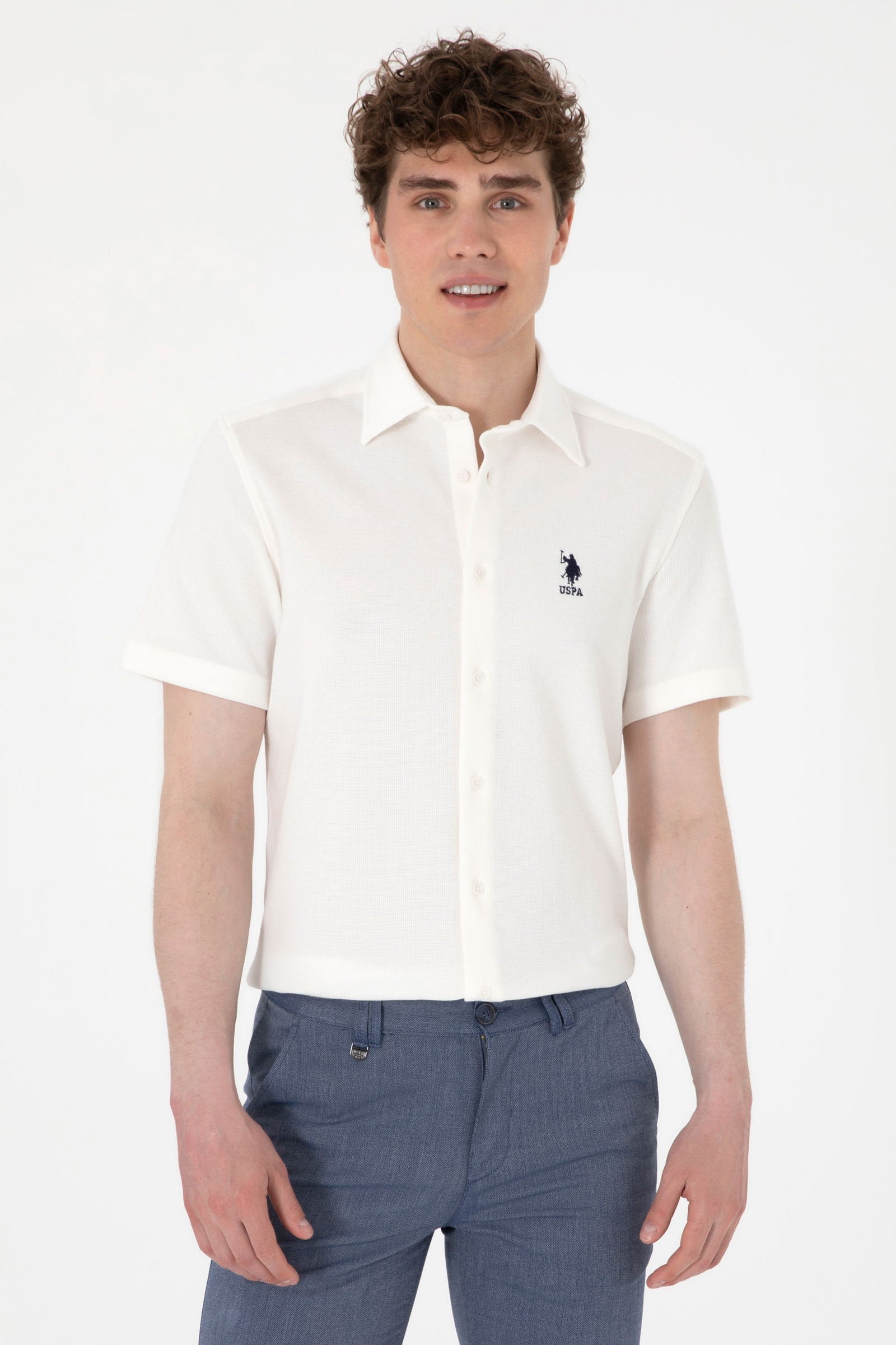 U.S. Polo Assn._White Knitting Shirt_G081SZ0OG0 2107629_VR013_01