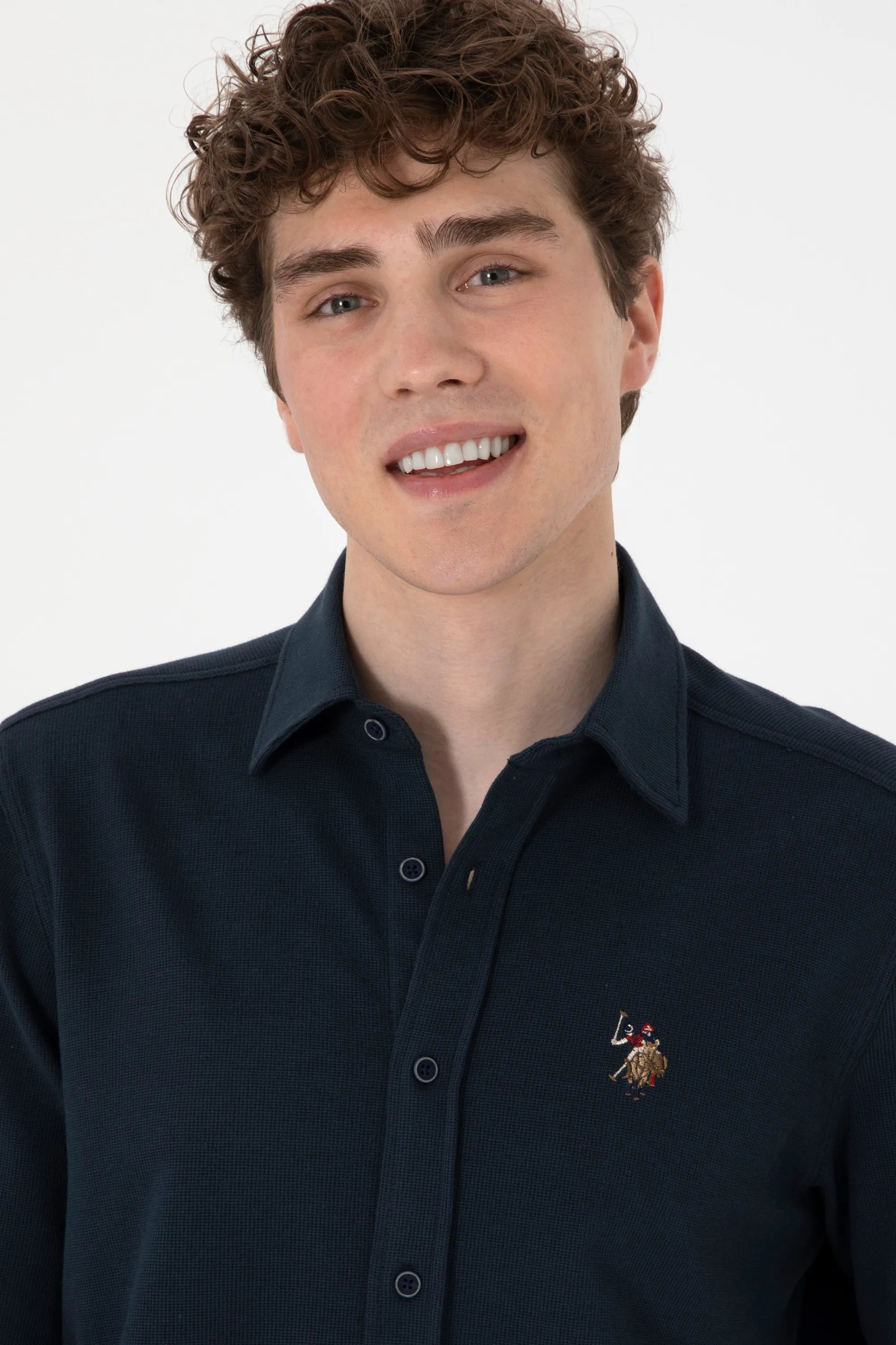 U.S. Polo Assn. Navy Blue Men Navy Blue Knitting Shirt SKU: G081SZ0OG0 2107809_VR033 Image 02