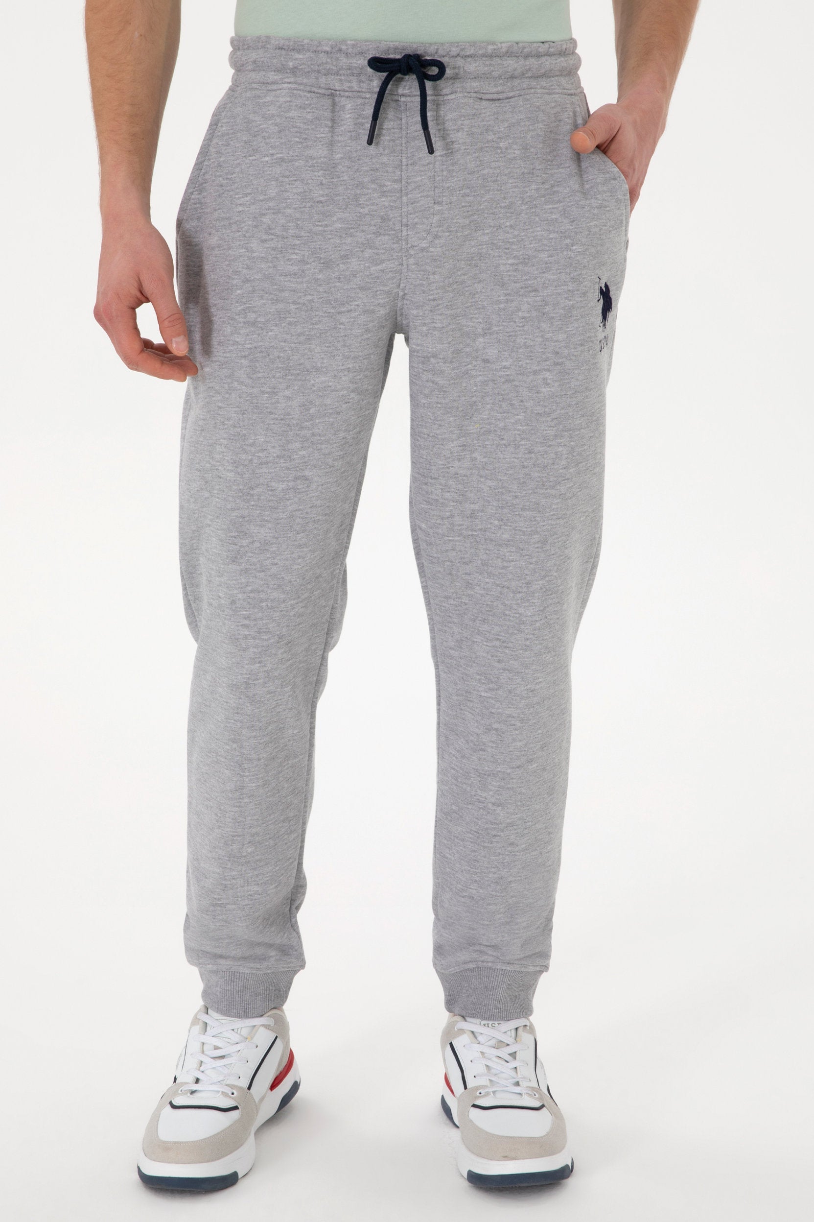 U.S. Polo Assn._Grey Melange Knitting Trouser_G081SZ0OP0 2084692_VR086_02