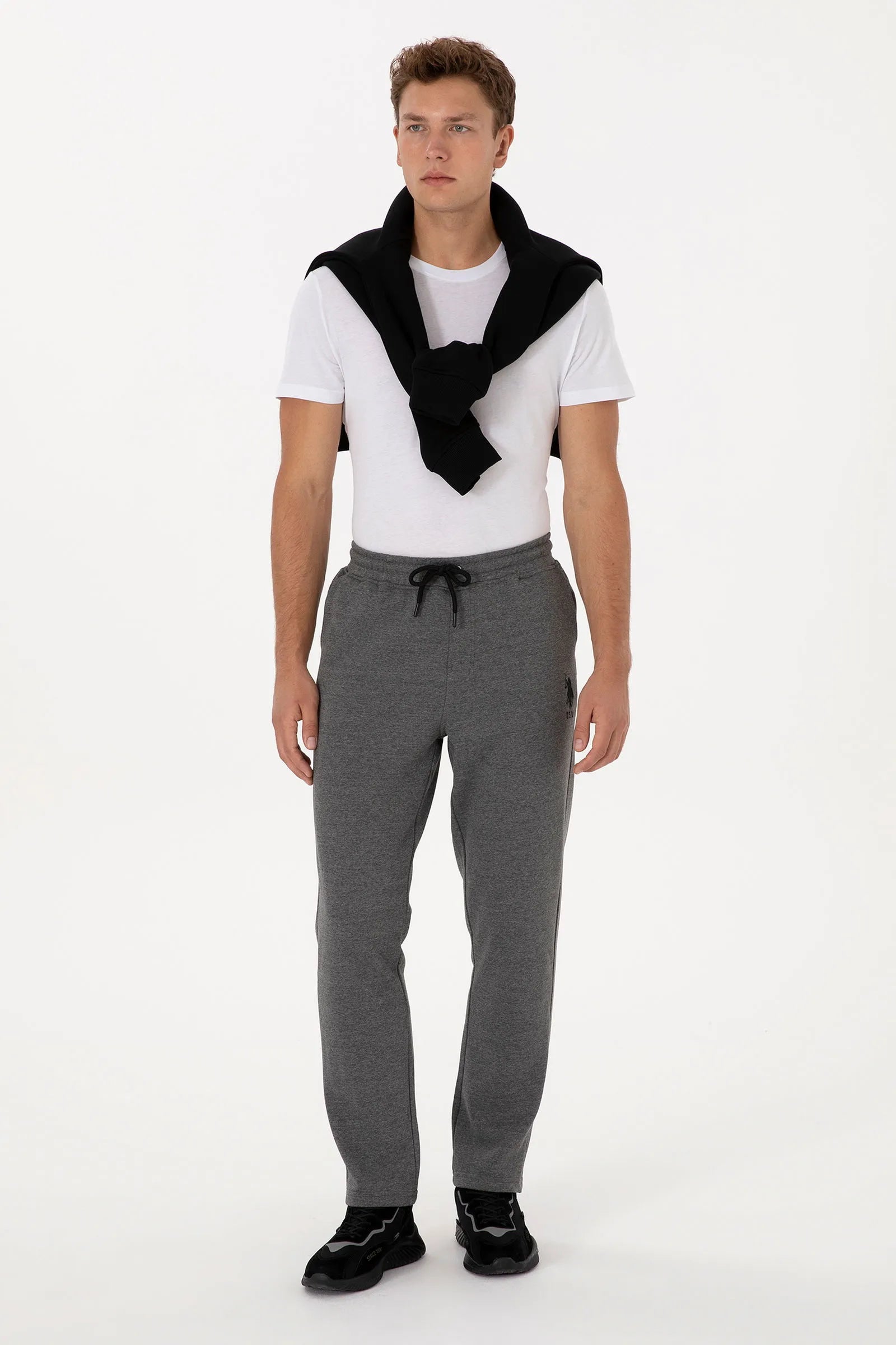 U.S. Polo Assn._Anthracite Mela_Anthracite Mela Sweatpants With Logo_G081SZ0OP0 2225561_VR081_01