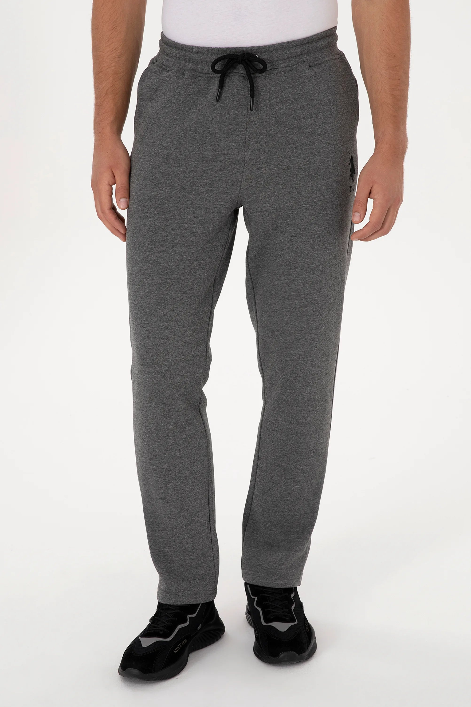 U.S. Polo Assn._Anthracite Mela_Anthracite Mela Sweatpants With Logo_G081SZ0OP0 2225561_VR081_02