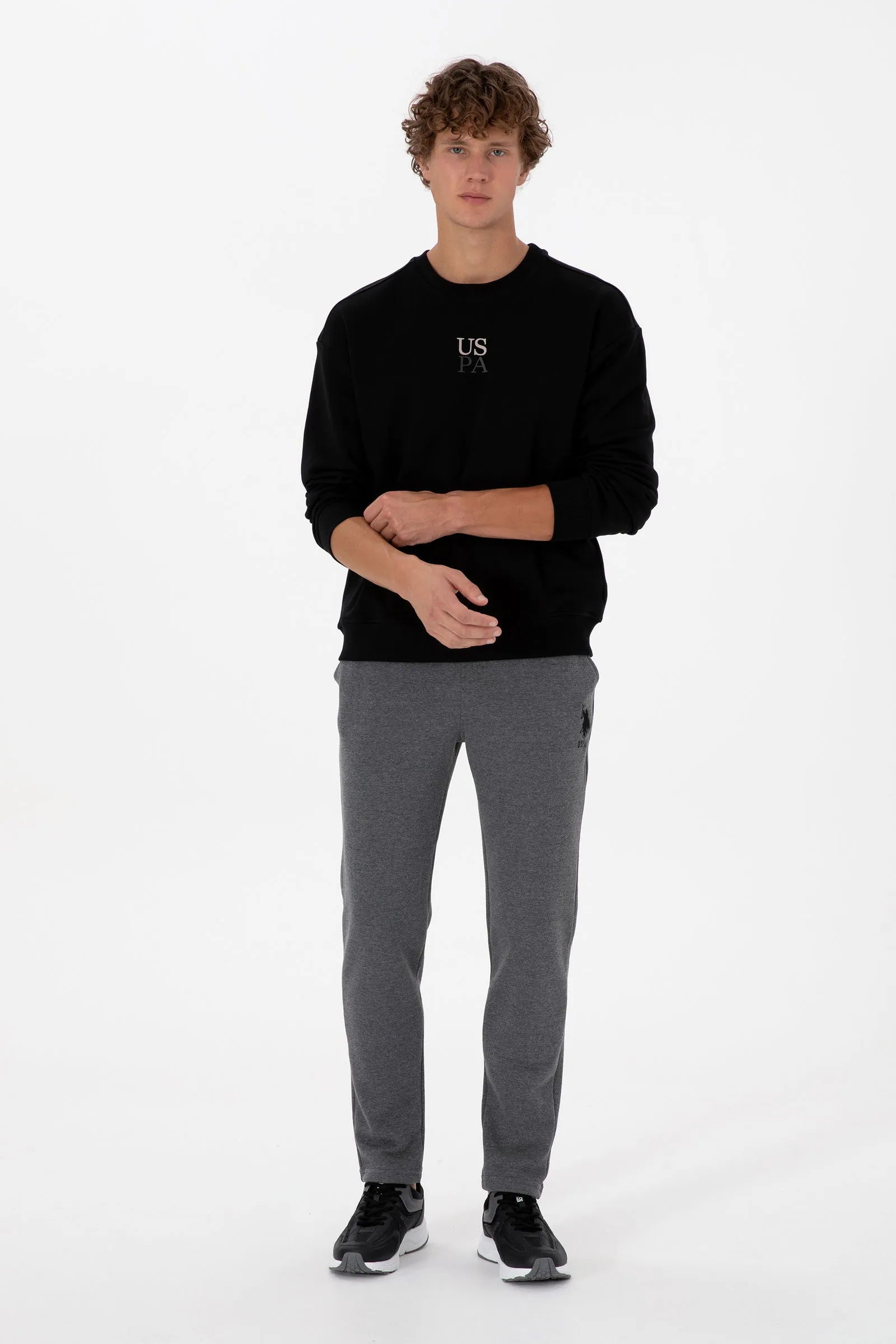 U.S. Polo Assn._Anthracite Mela_Anthracite Mela Sweatpants With Logo_G081SZ0OP0 2226923_VR081_01