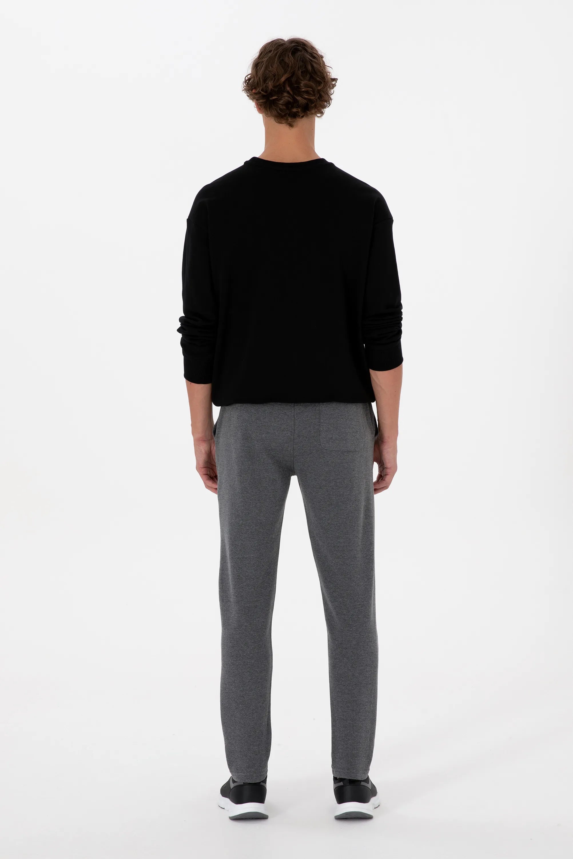 U.S. Polo Assn._Anthracite Mela_Anthracite Mela Sweatpants With Logo_G081SZ0OP0 2226923_VR081_04