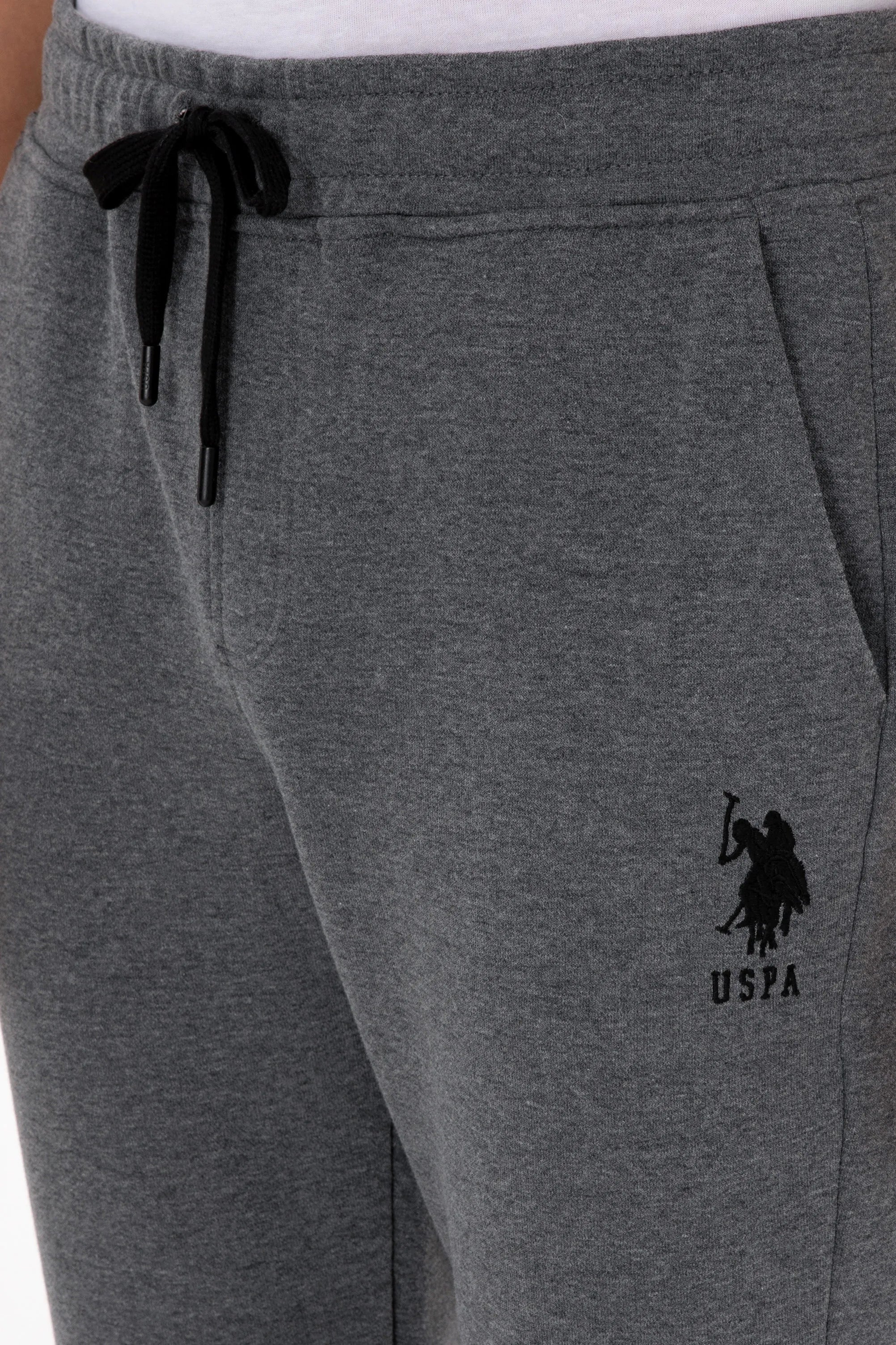 U.S. Polo Assn._Anthracite Mela_Anthracite Mela Sweatpants With Logo_G081SZ0OP0 2226923_VR081_05