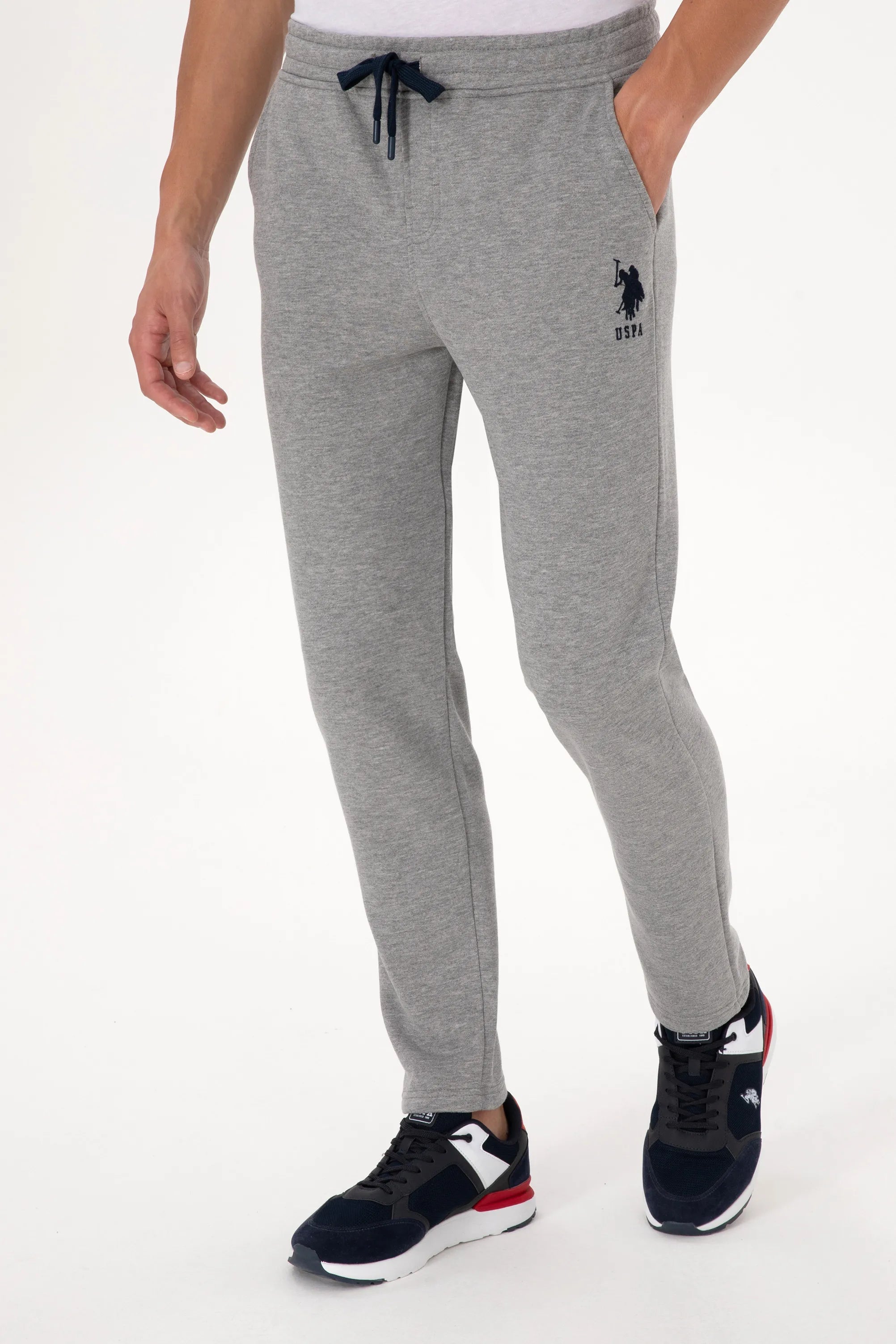 U.S. Polo Assn._Grey Melange_Grey Melange Sweatpants With Logo_G081SZ0OP0 2226923_VR086_02