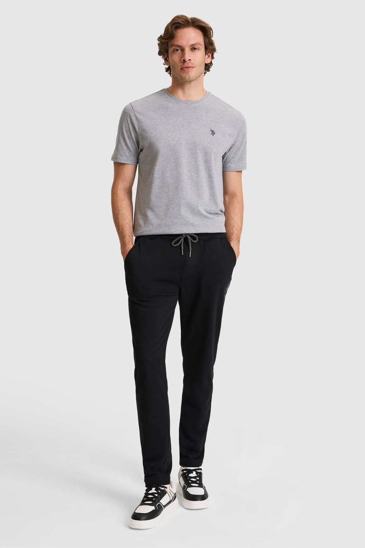 U.S. Polo Assn. Black Men Black Straight Leg Jersey Sweatpants SKU: G081SZ0OP0 PU-8758_VR046 Image 01