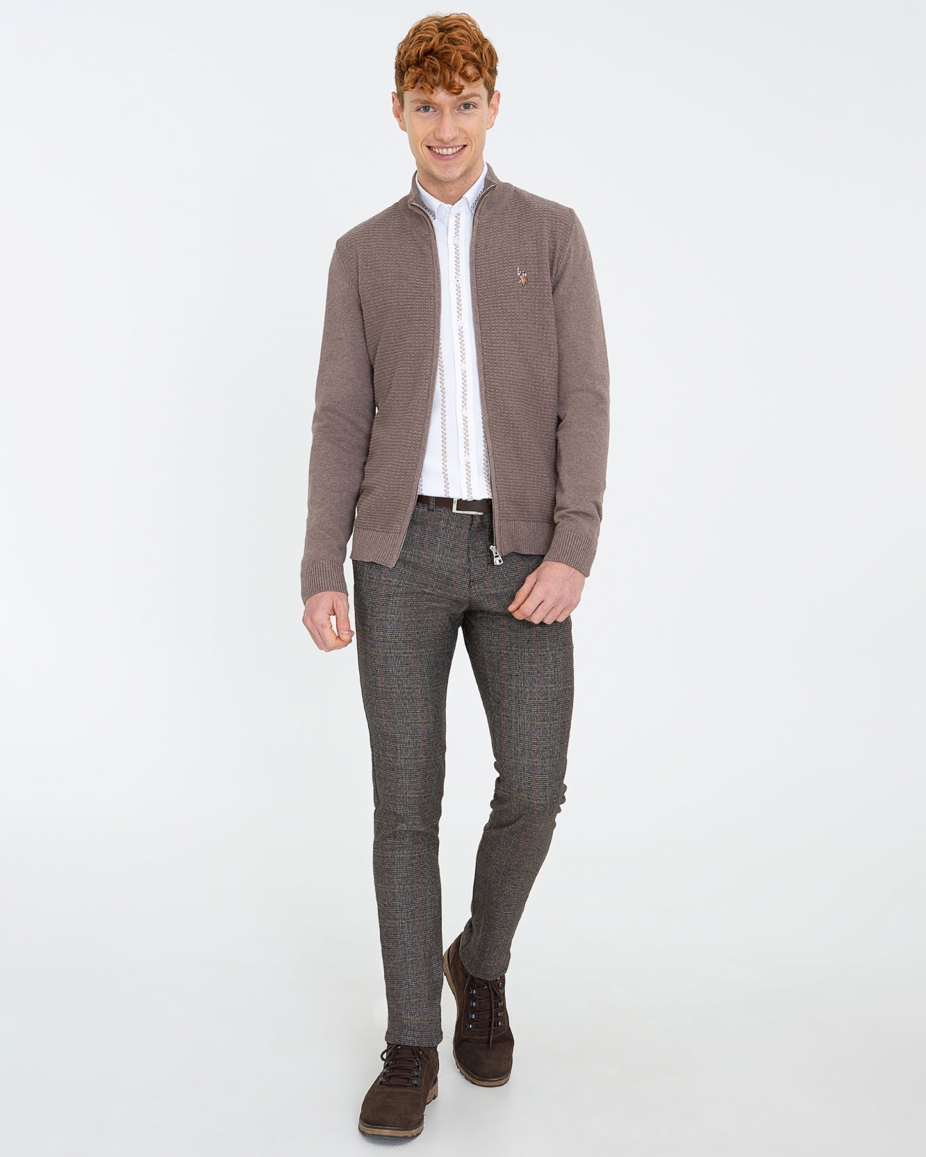 Brown Knitting Cardigan U.S. Polo Assn.